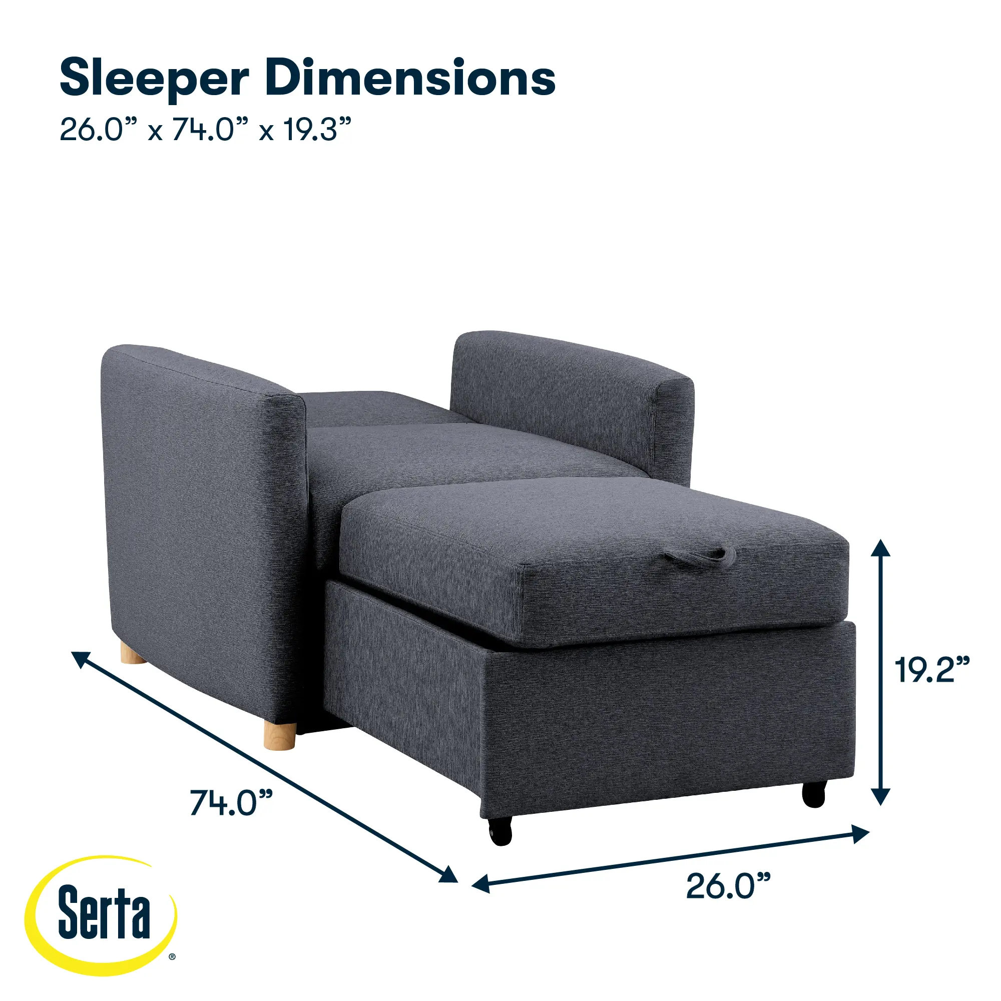 111A007NVY Serta Isla Navy Blue Woven Convertible Accent Chair-17
