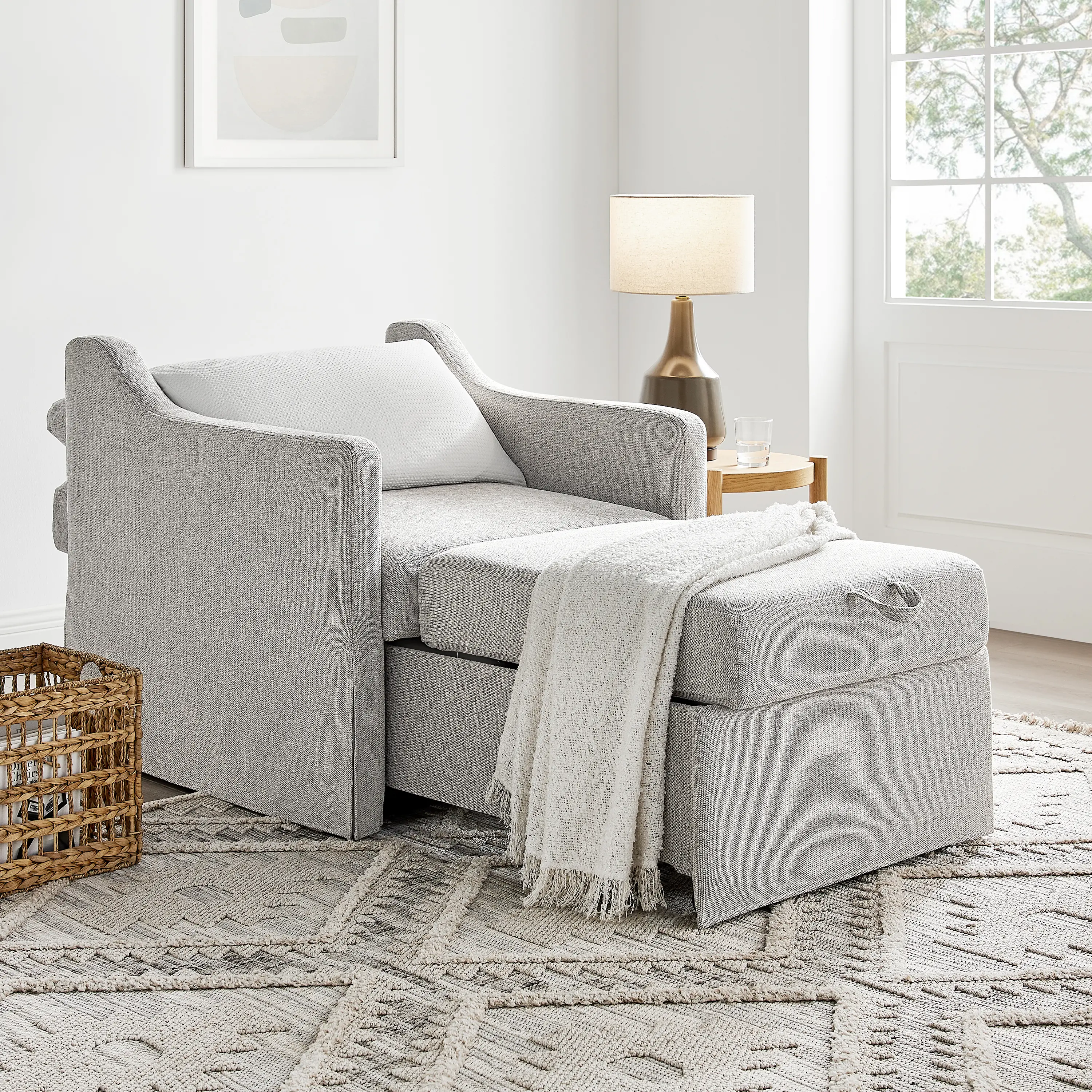 111A012LIN Serta Christopher Gray Convertible Sleeper Chair-2
