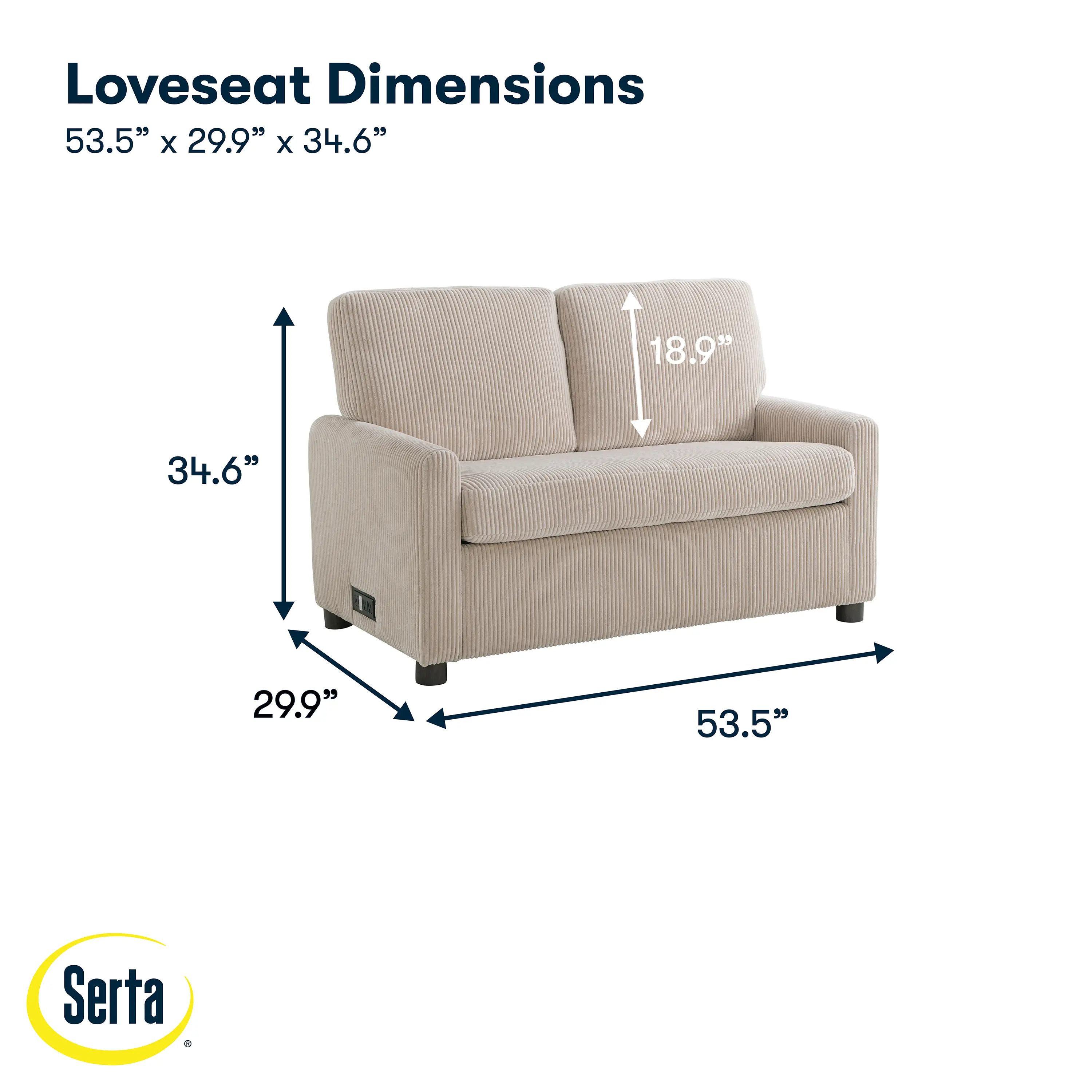 114A064BGE Serta Lindzee Beige Loveseat Pull-Out Sleeper-19