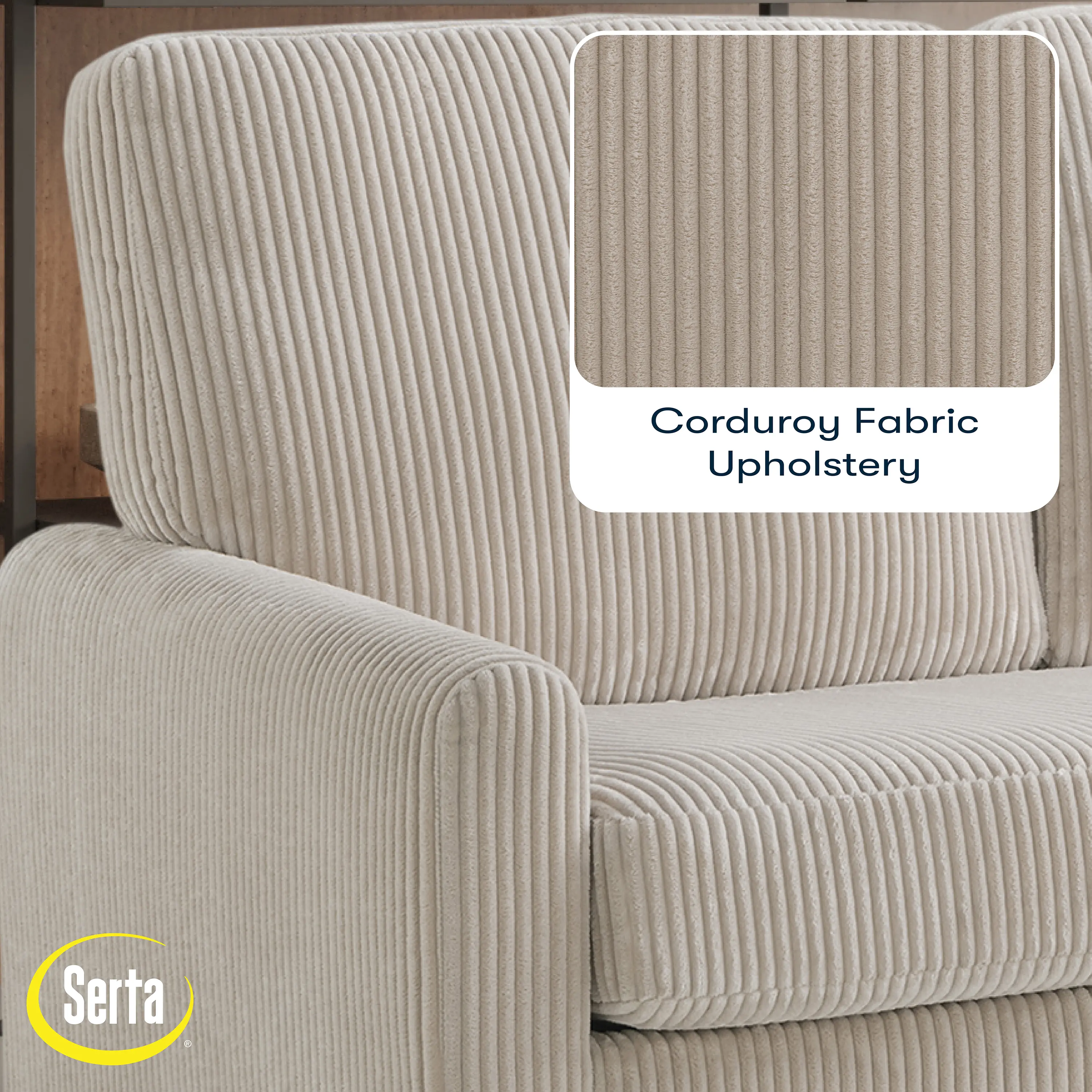 114A064BGE Serta Lindzee Beige Loveseat Pull-Out Sleeper-4