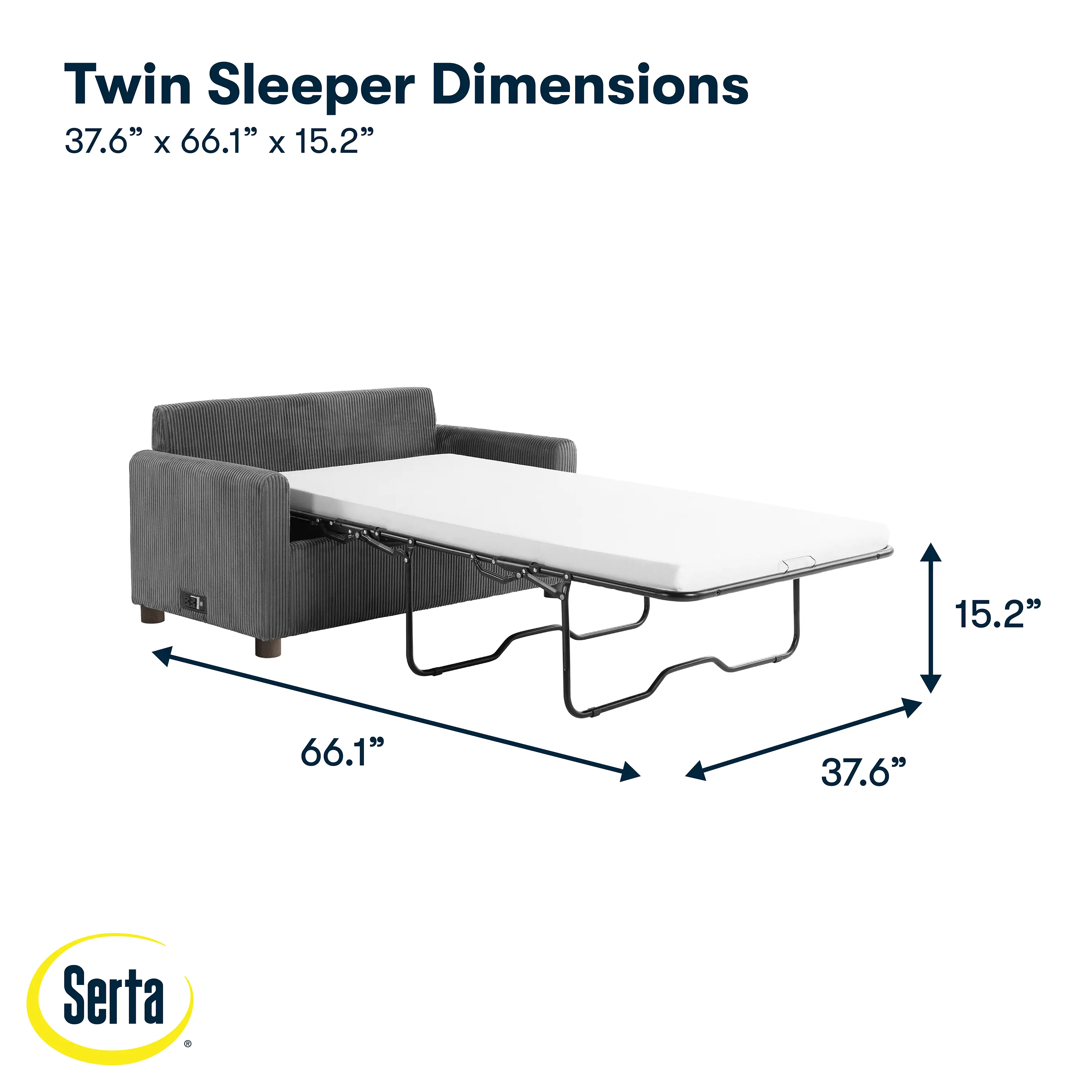 114A064GRY Serta Lindzee Gray Loveseat Pull-Out Sleeper-20