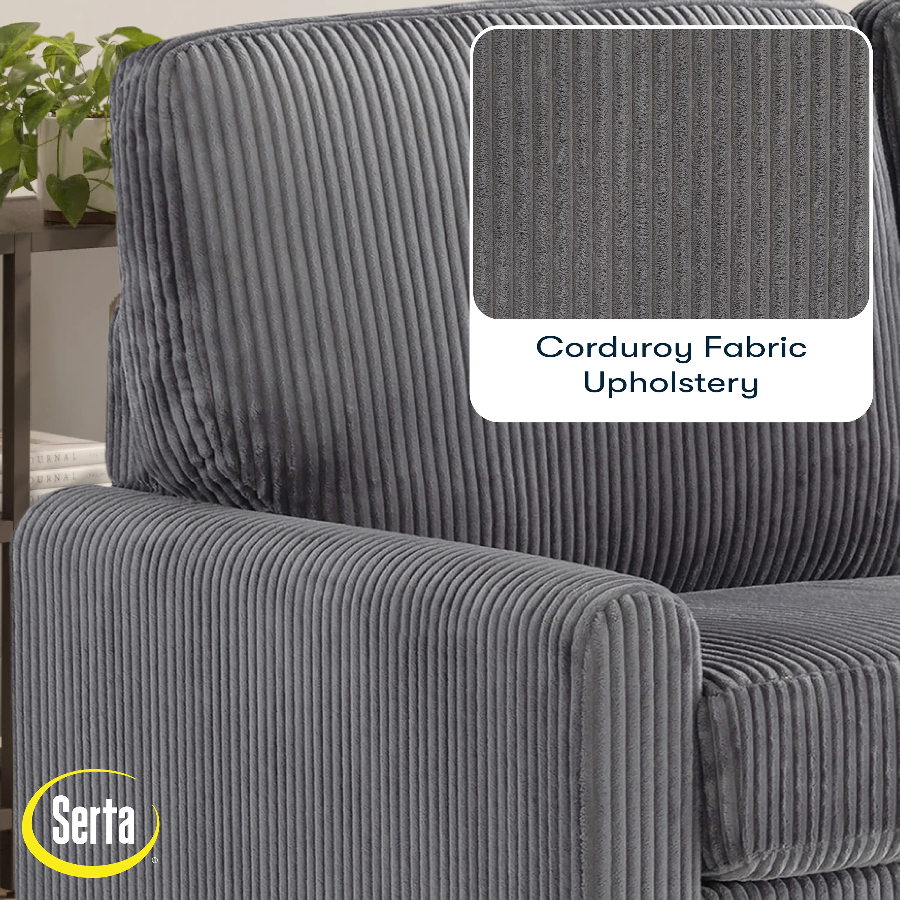 114A064GRY Serta Lindzee Gray Loveseat Pull-Out Sleeper-4
