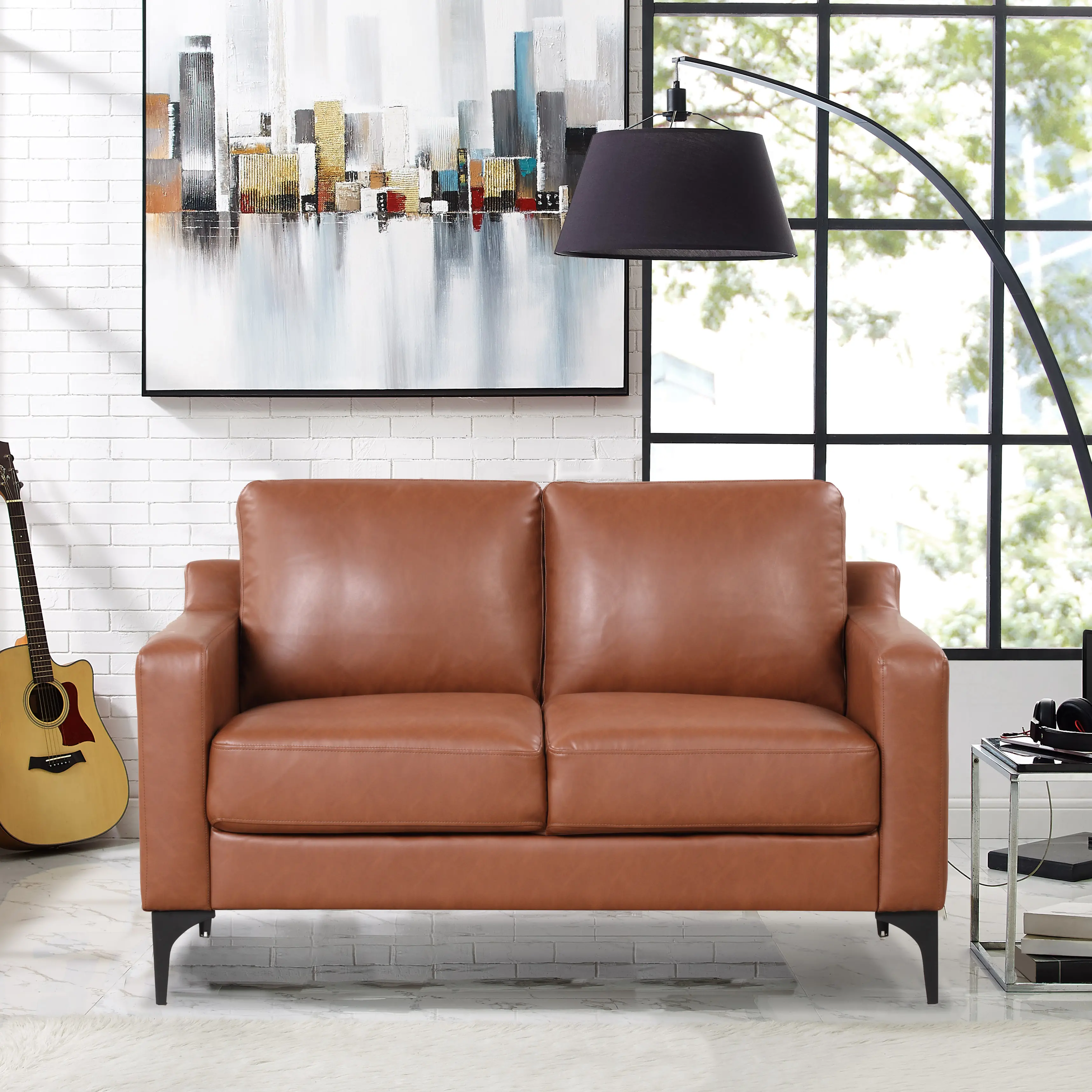 132A013BRN Serta Finneas Brown Loveseat-1