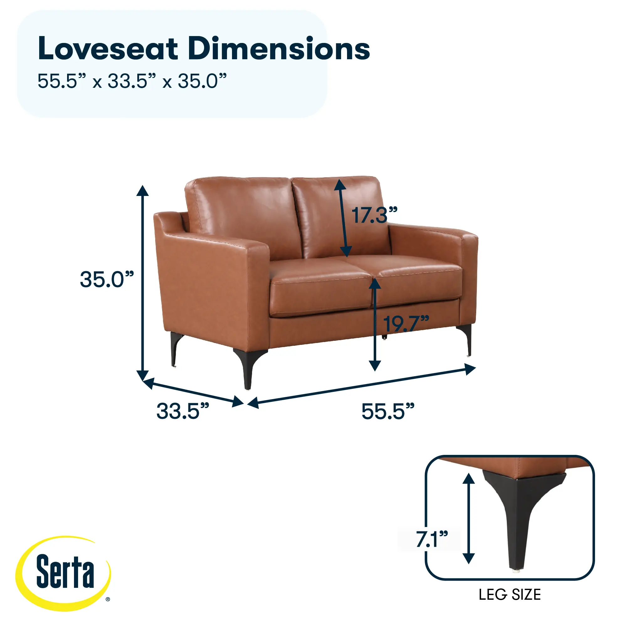 132A013BRN Serta Finneas Brown Loveseat-12