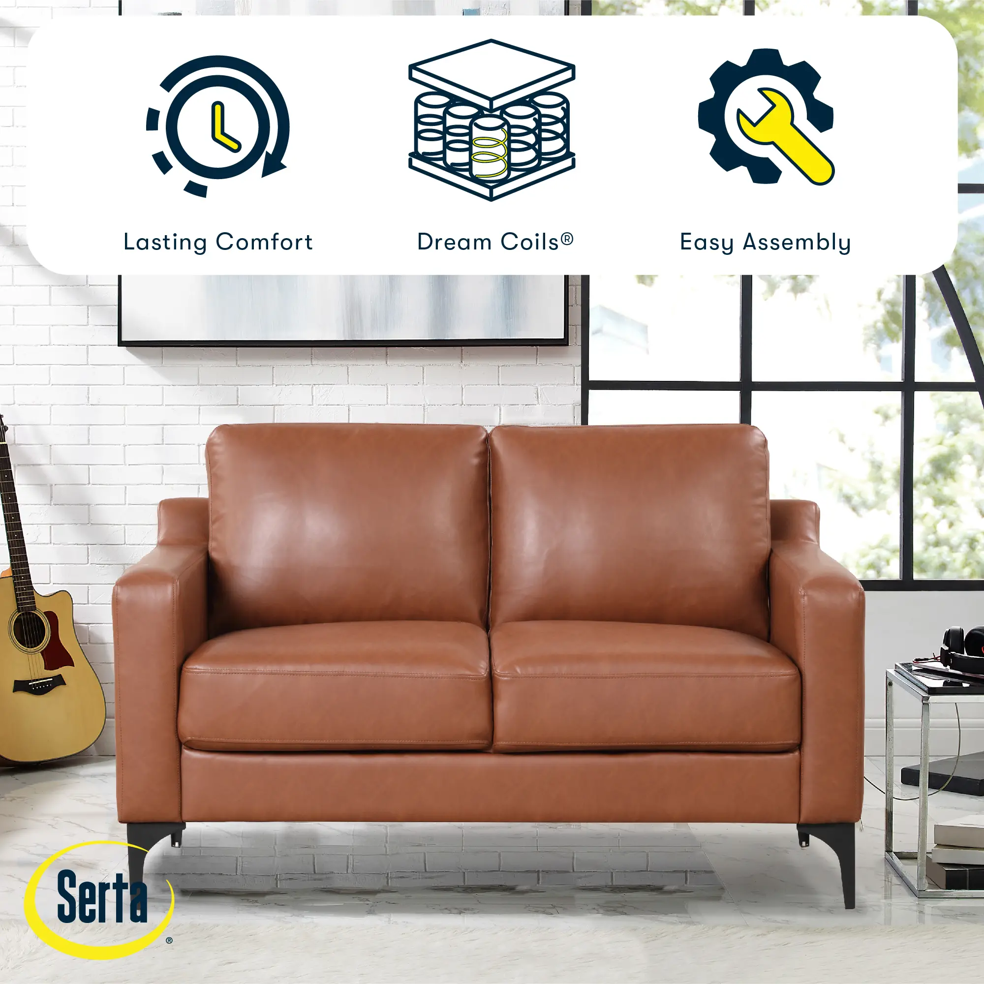 132A013BRN Serta Finneas Brown Loveseat-2