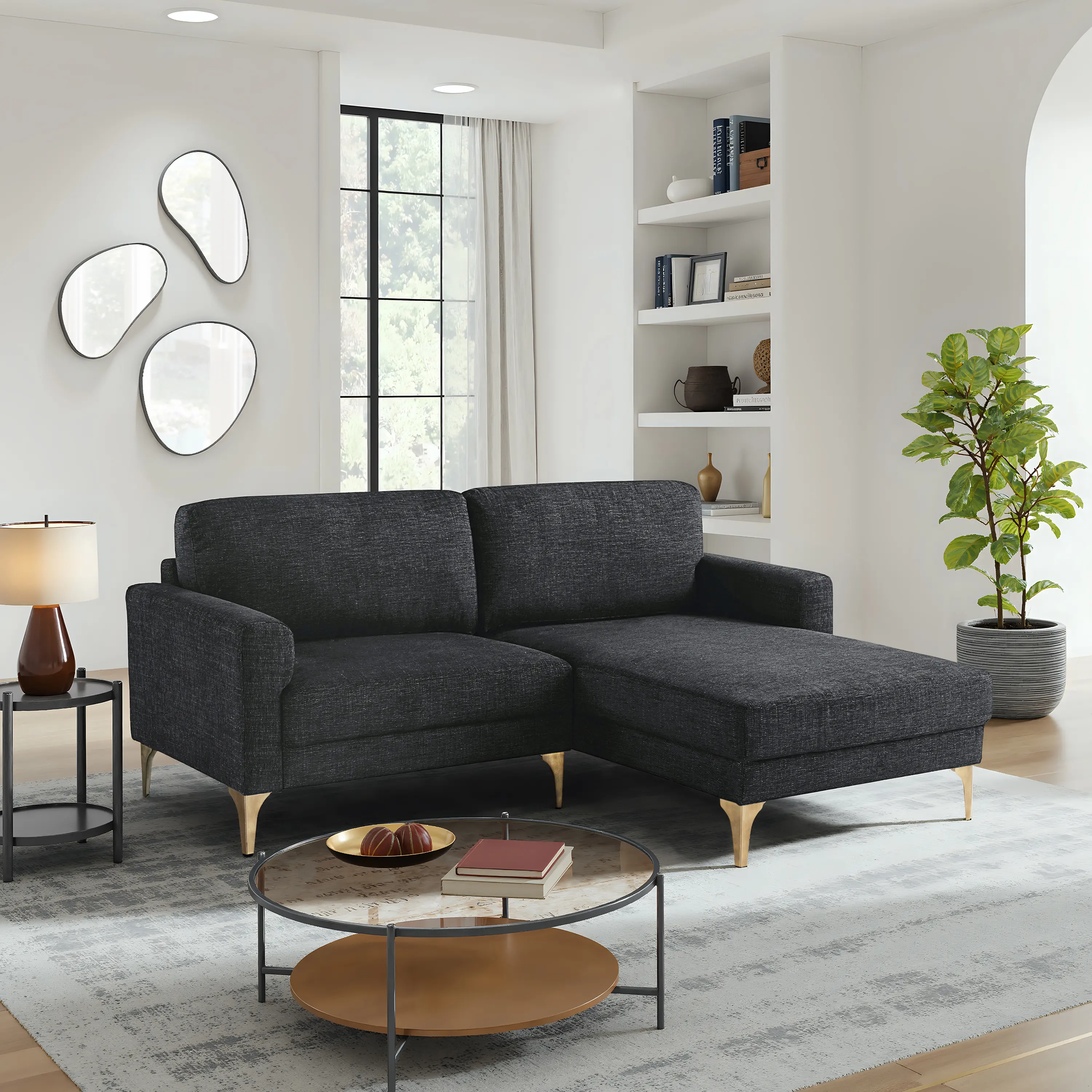 139A016BLK-SET Marta Black Sectional Sofa-1