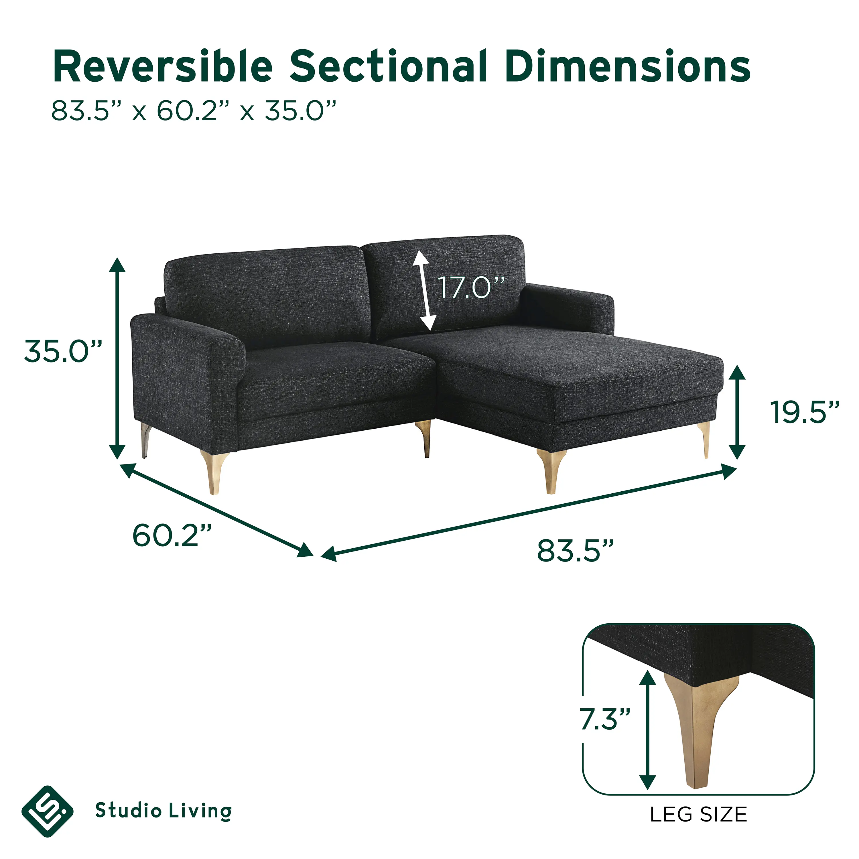 139A016BLK-SET Marta Black Sectional Sofa-16