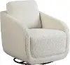 171A037CRM Eliza Cream Chenille Swivel Accent Chair