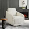 171A037CRM Eliza Cream Chenille Swivel Accent Chair