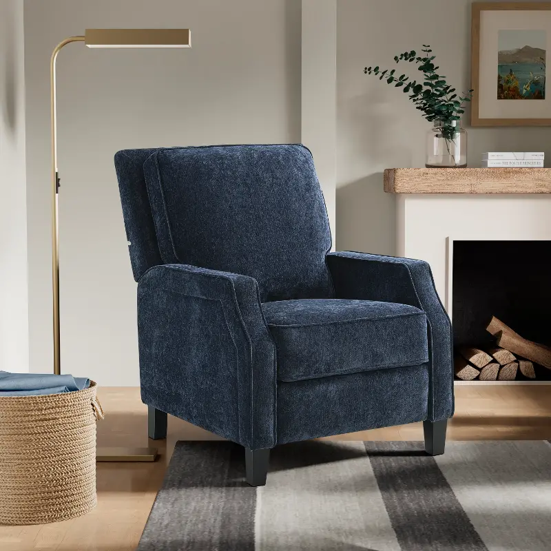 Jolie Navy Pushback Recliner
