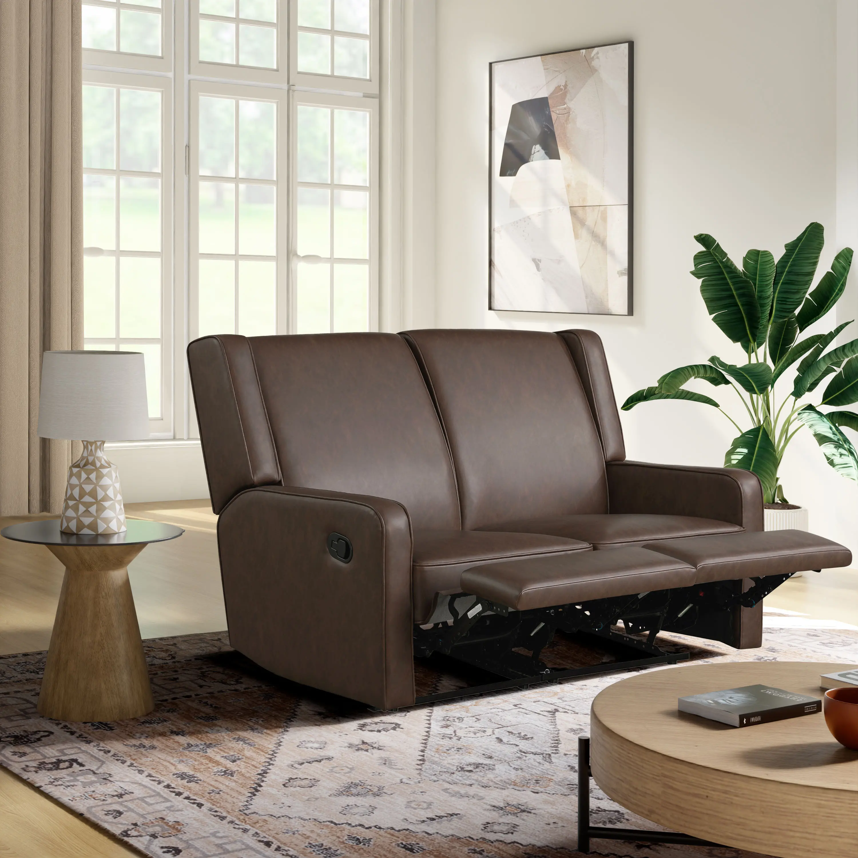 232A009BRN-SET Collins Dark Brown Loveseat Recliner-3