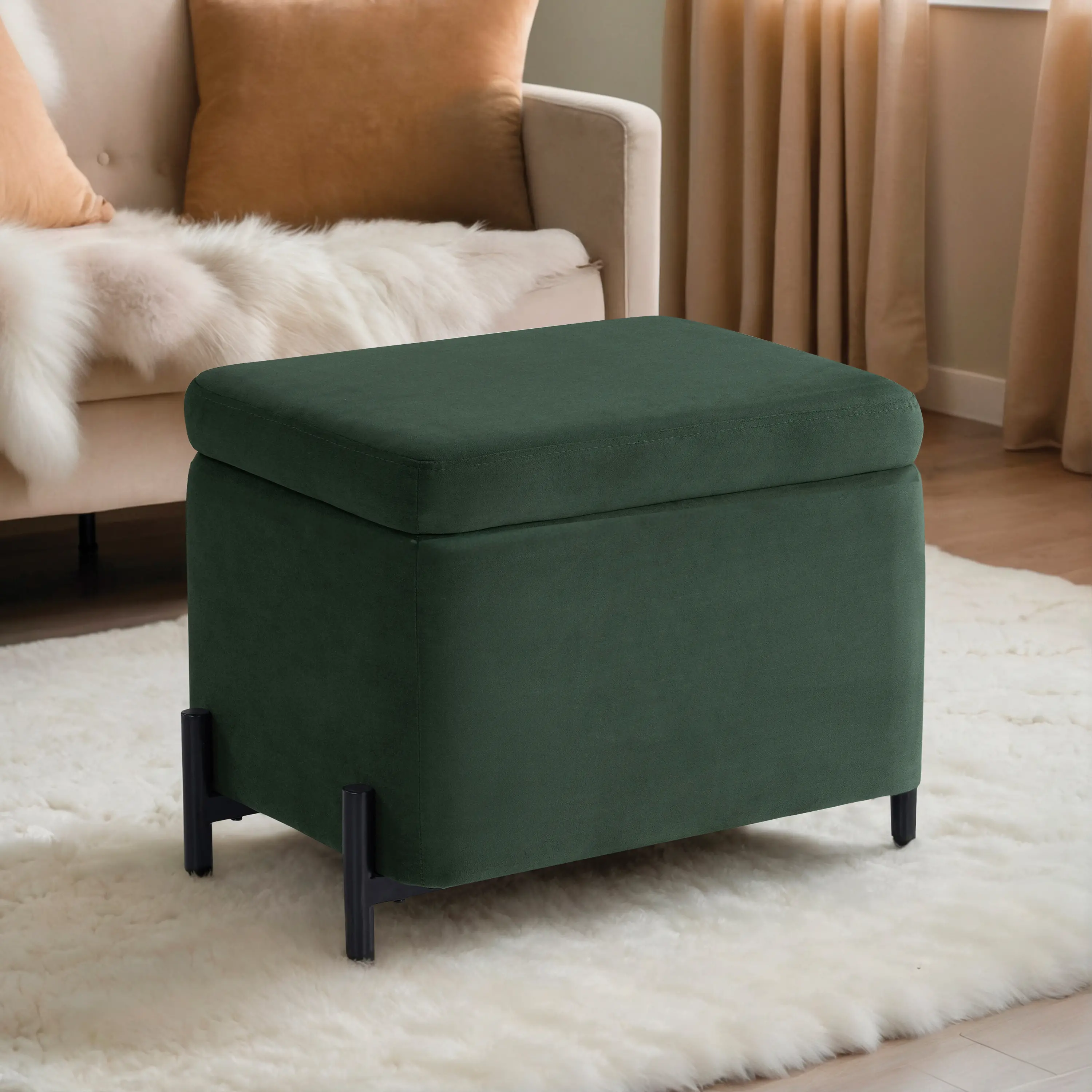 517A007GRN Kenai Green Storage Ottoman-1
