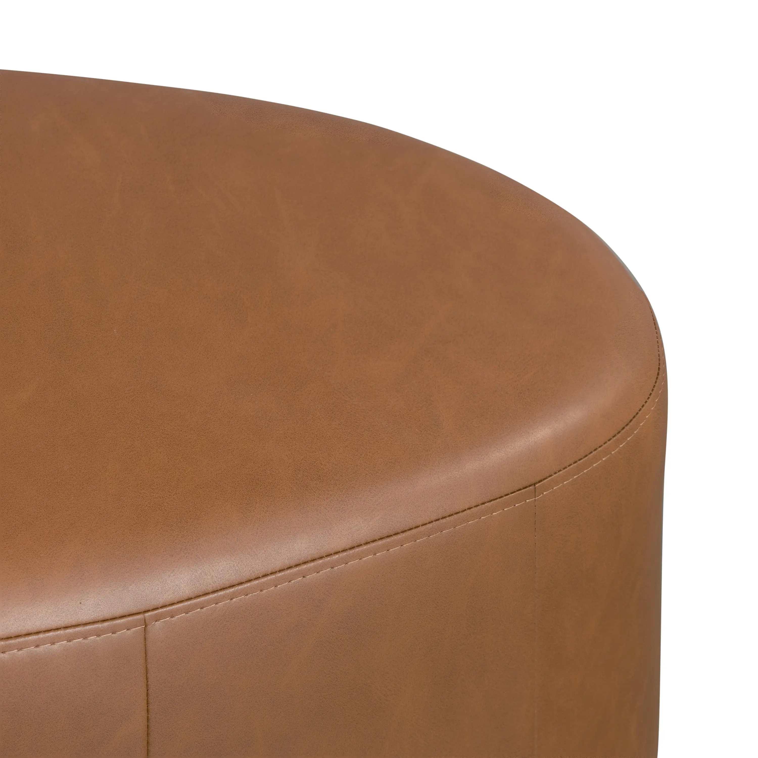 510A017CAR Jackie Brown Faux Leather Oval Ottoman-10