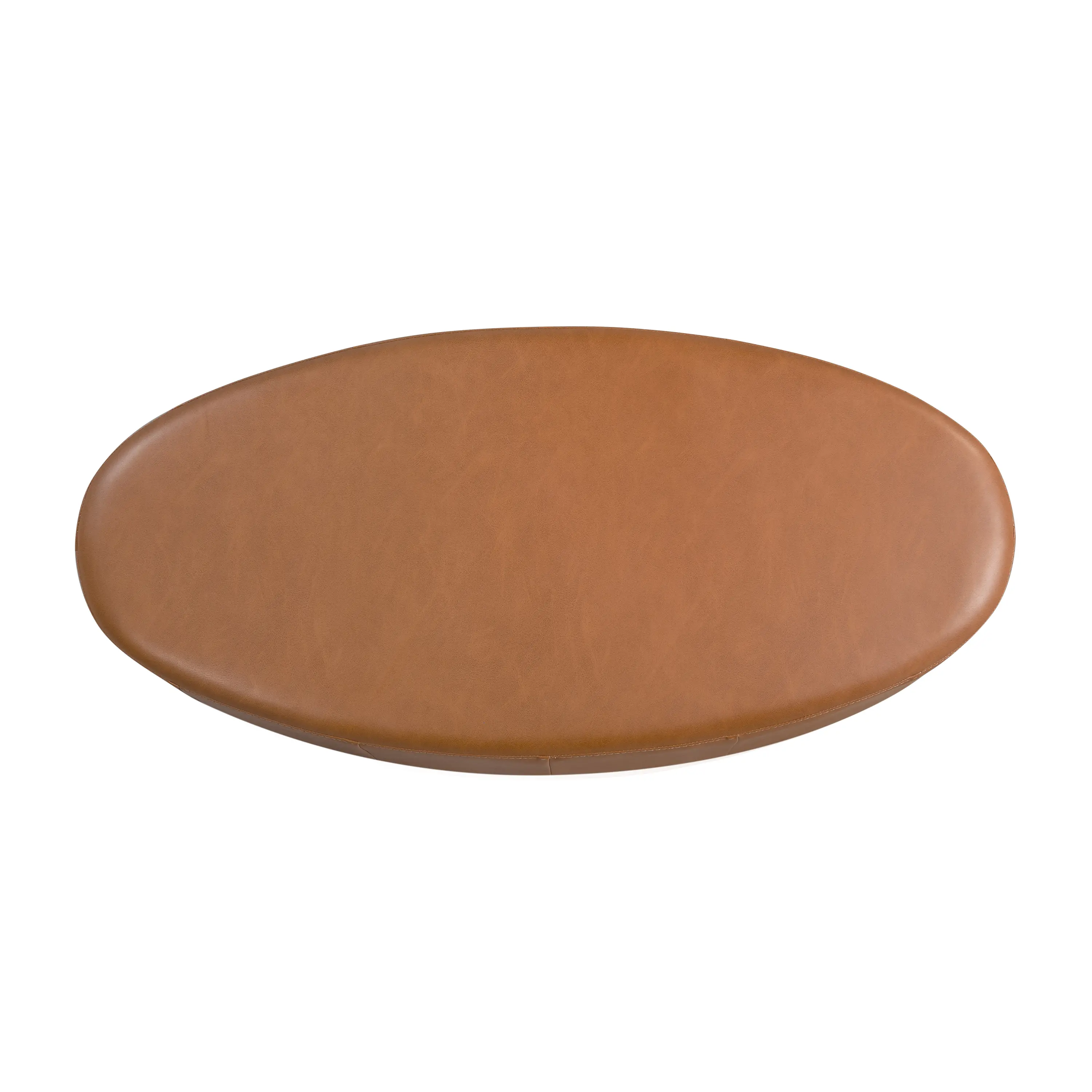510A017CAR Jackie Brown Faux Leather Oval Ottoman-11