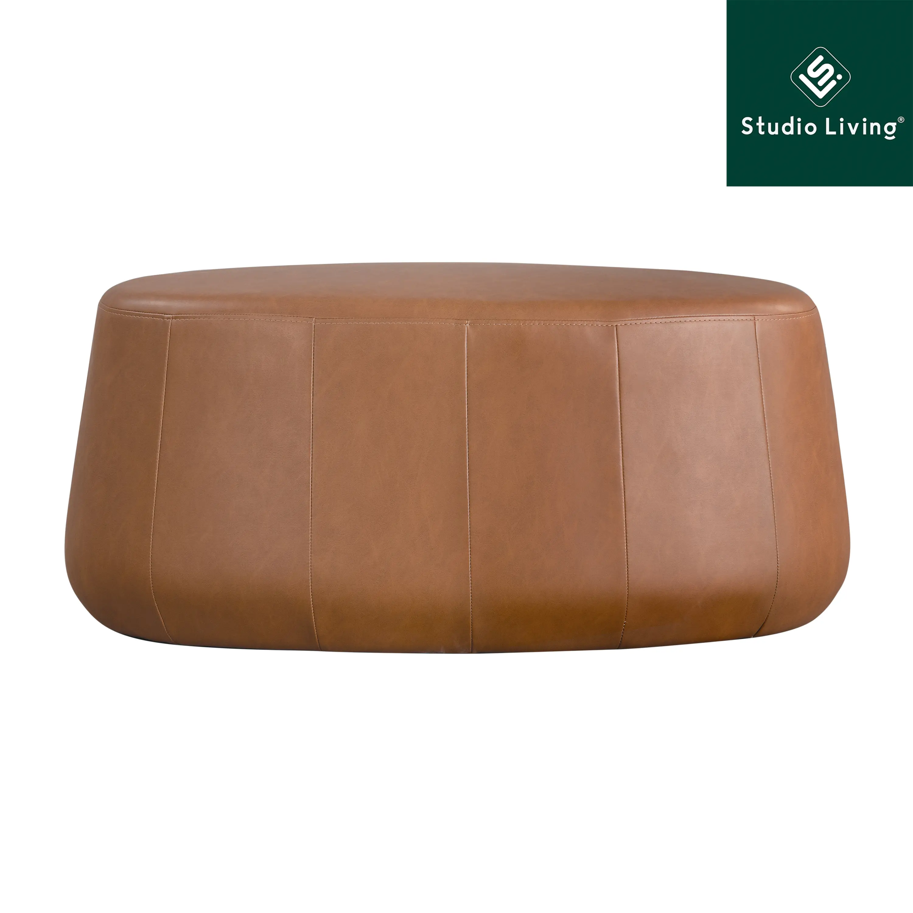 510A017CAR Jackie Brown Faux Leather Oval Ottoman-6