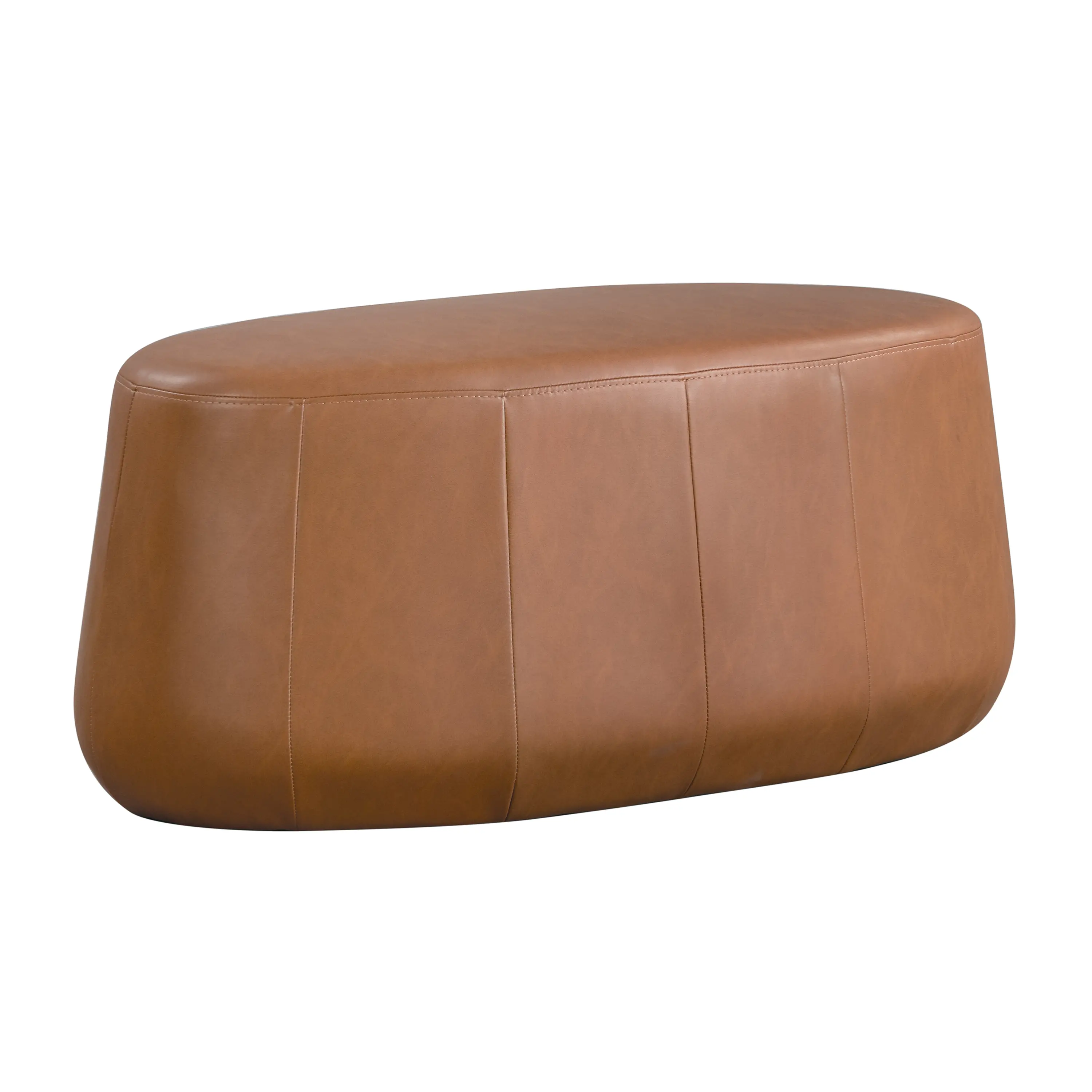 510A017CAR Jackie Brown Faux Leather Oval Ottoman-7