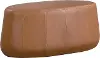 510A017CAR Jackie Carmel Brown Faux Leather Large Oval Ottoman