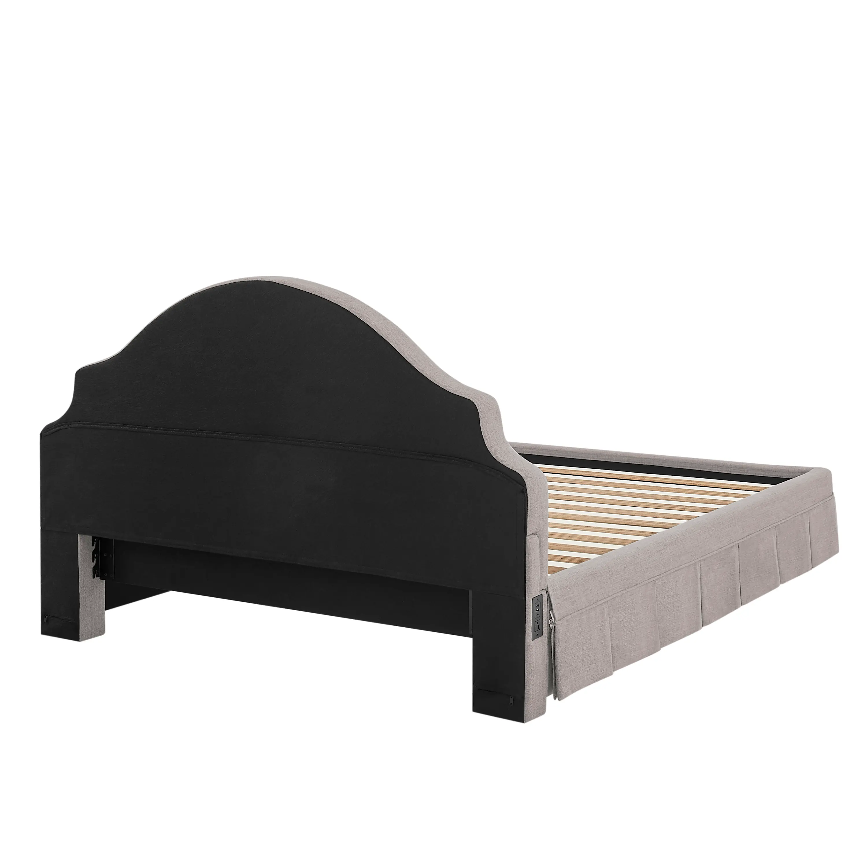 31QA009GRY-SET Darcy Gray Upholstered Queen Storage Bed-11