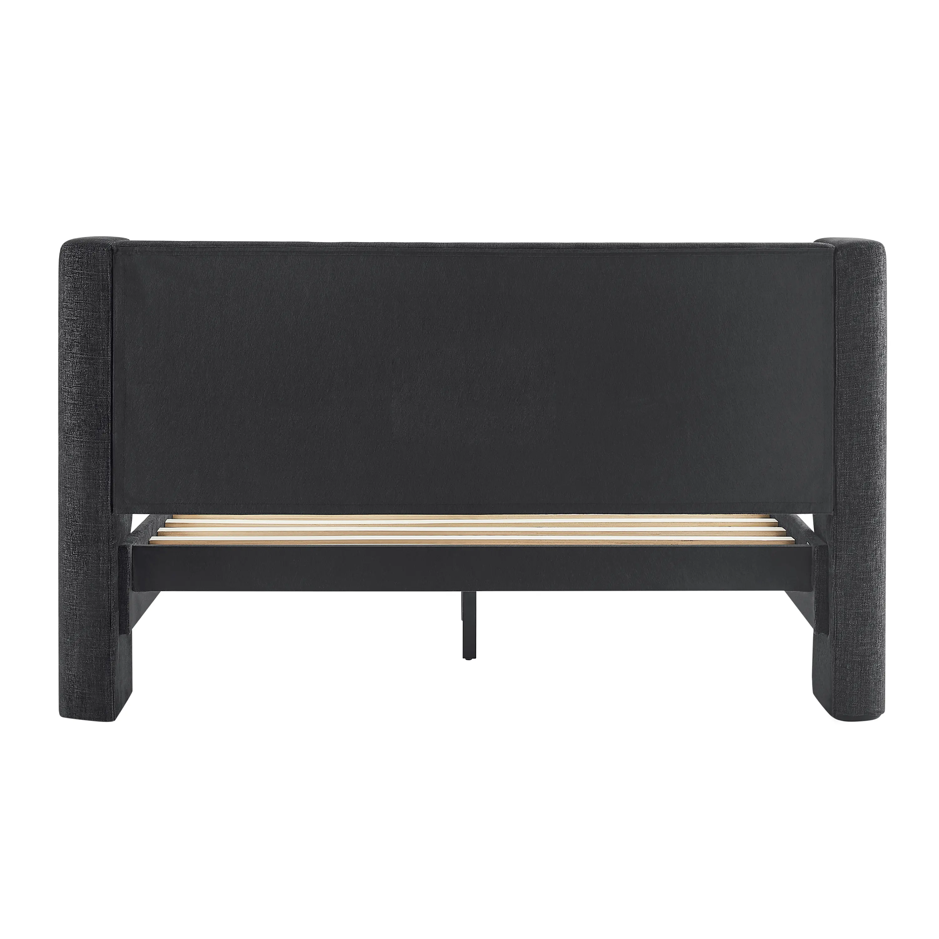 31KA008BLK-SET Hanna Black Upholstered Wingback King Bed-10