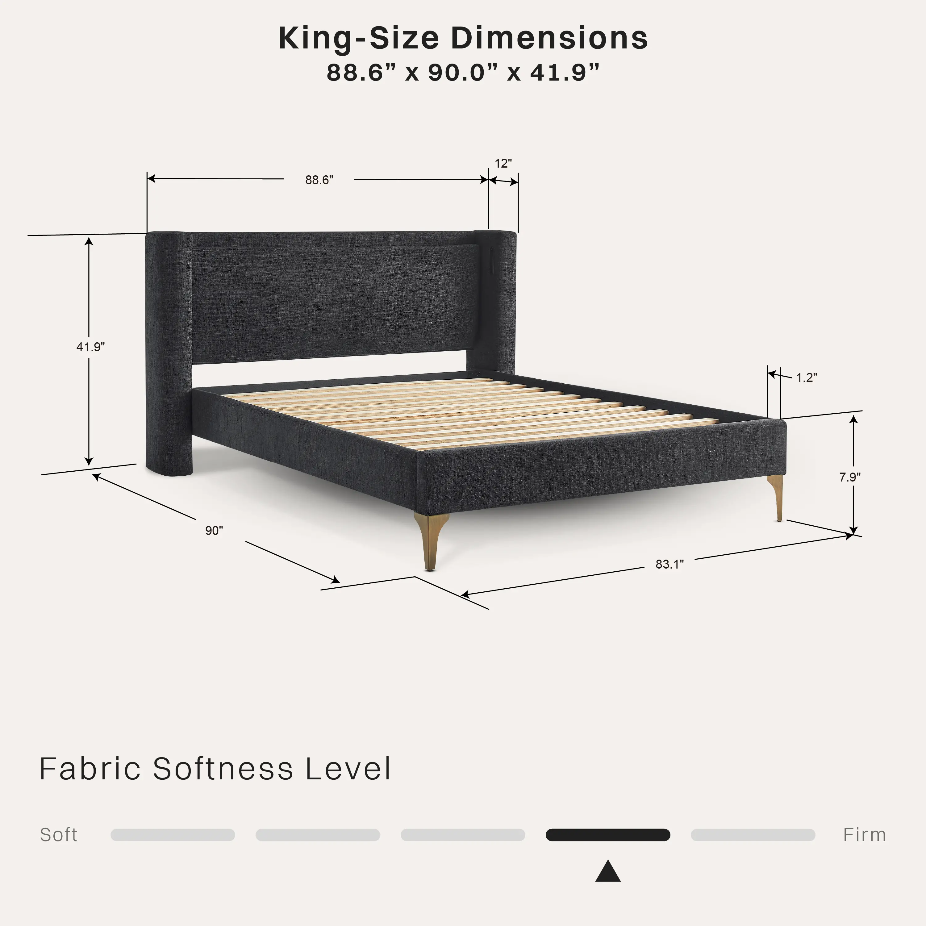 31KA008BLK-SET Hanna Black Upholstered Wingback King Bed-16