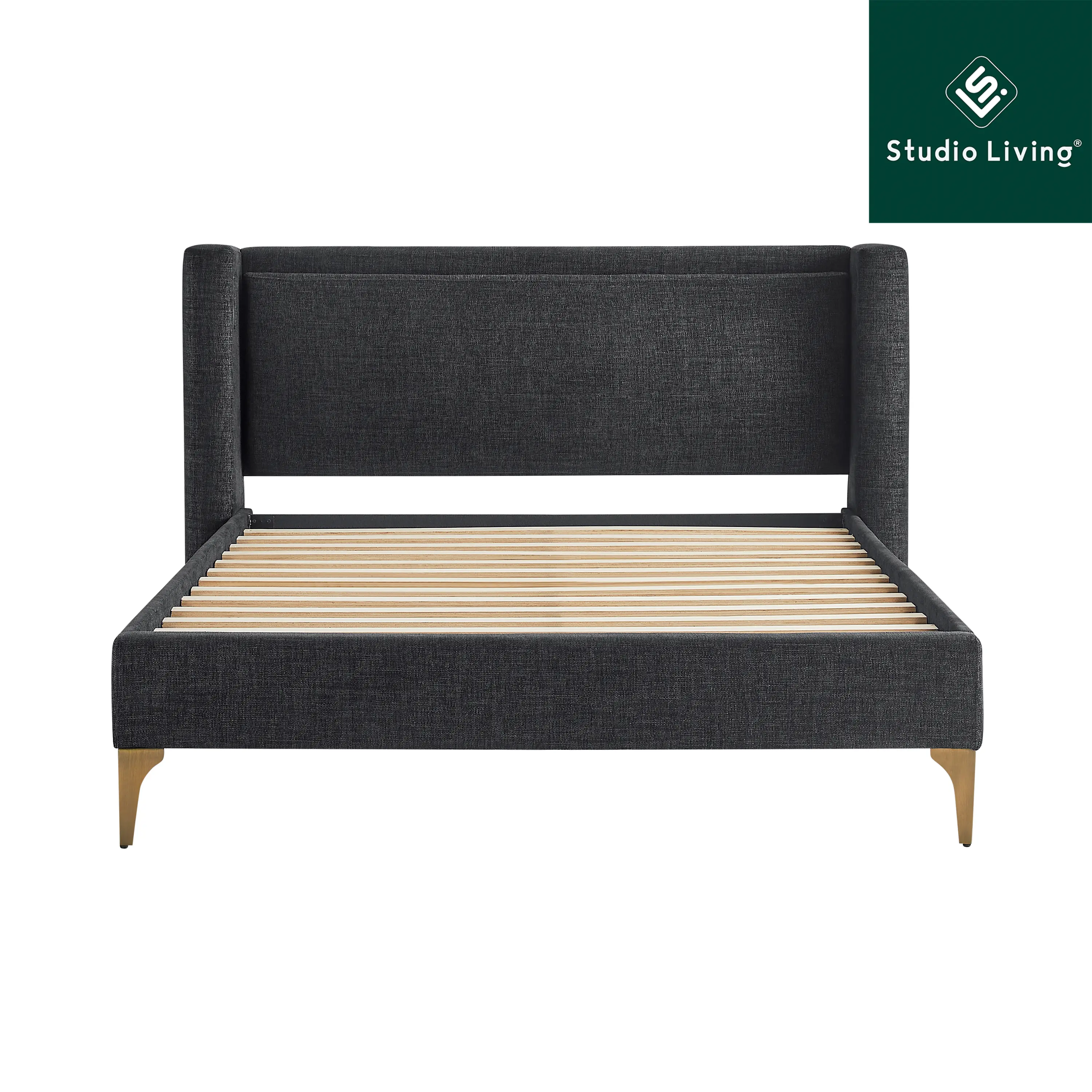 31KA008BLK-SET Hanna Black Upholstered Wingback King Bed-6