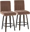B26-HANKFB-GRTZQ2 BNBN2 Hank 26 Brown and Walnut Swivel Counter Stools - Set of 2