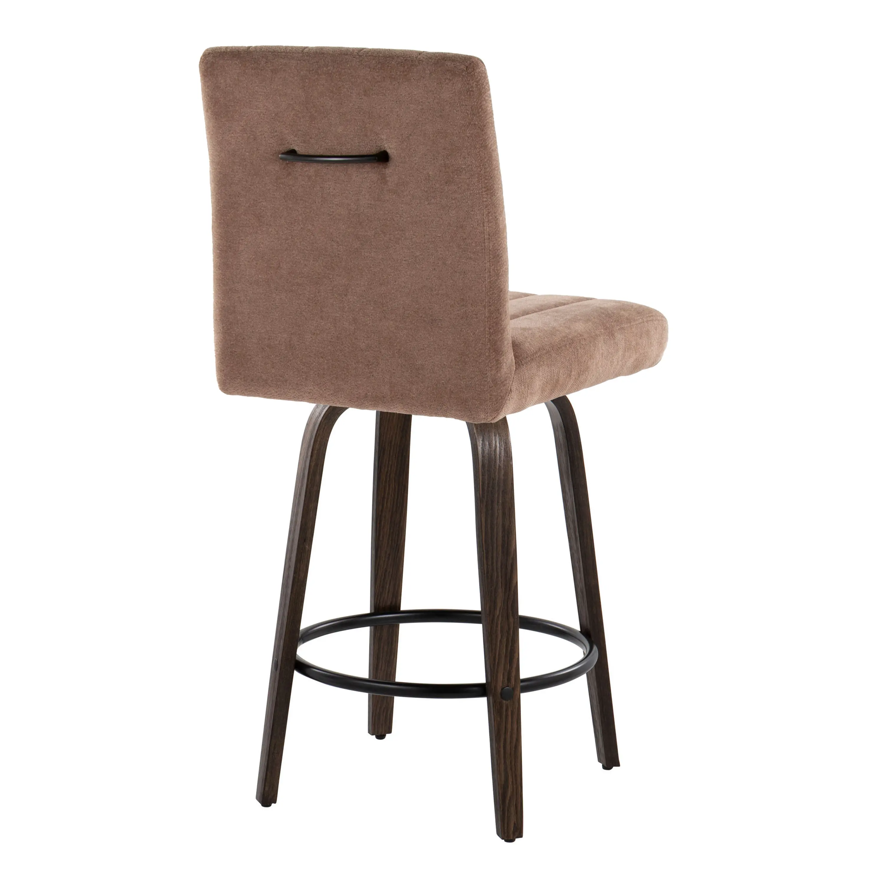 B26-HANKFB-GRTZQ2 BNBN2 Hank 26 Brown and Walnut Swivel Counter Stools - Set of 2-6