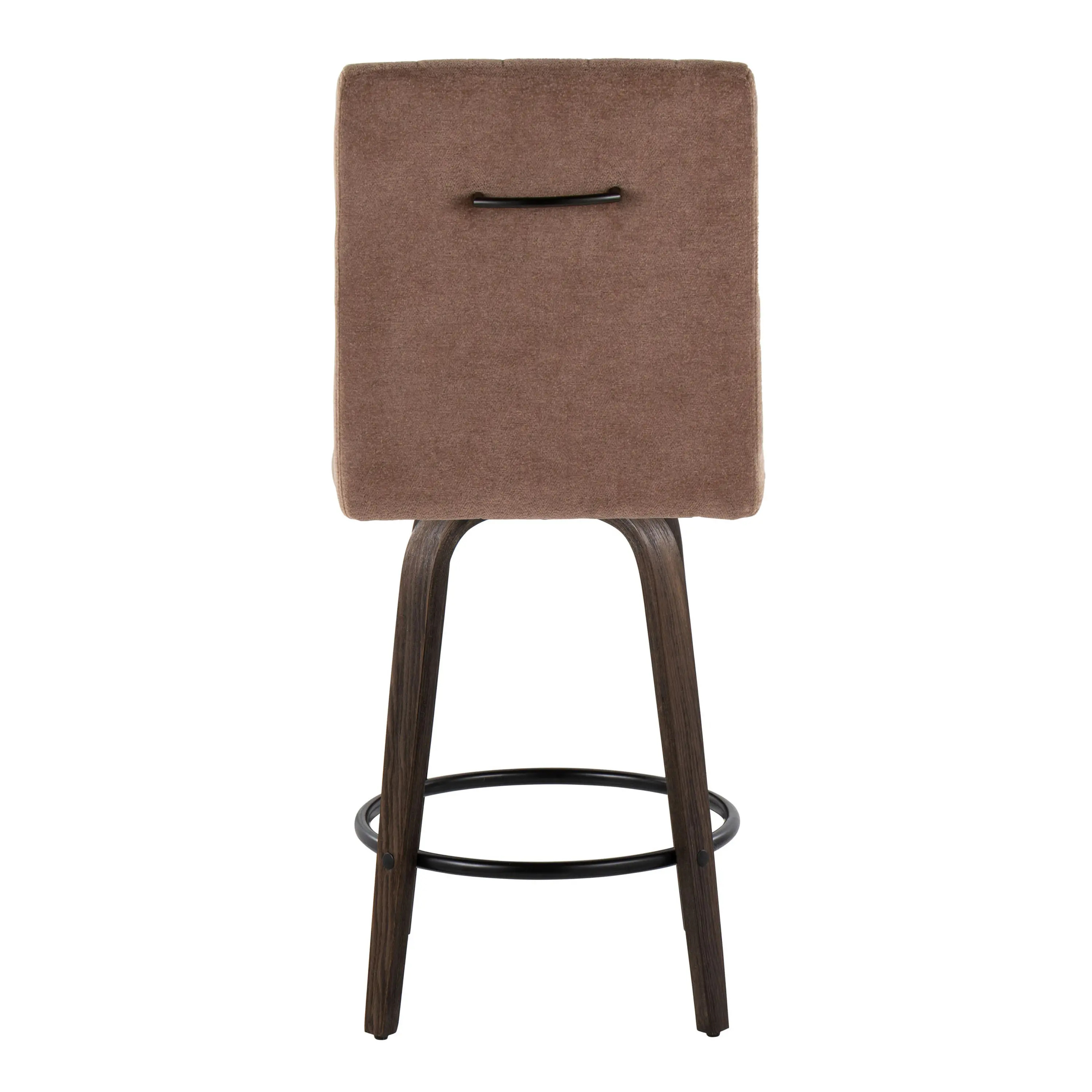 B26-HANKFB-GRTZQ2 BNBN2 Hank 26 Brown and Walnut Swivel Counter Stools - Set of 2-7