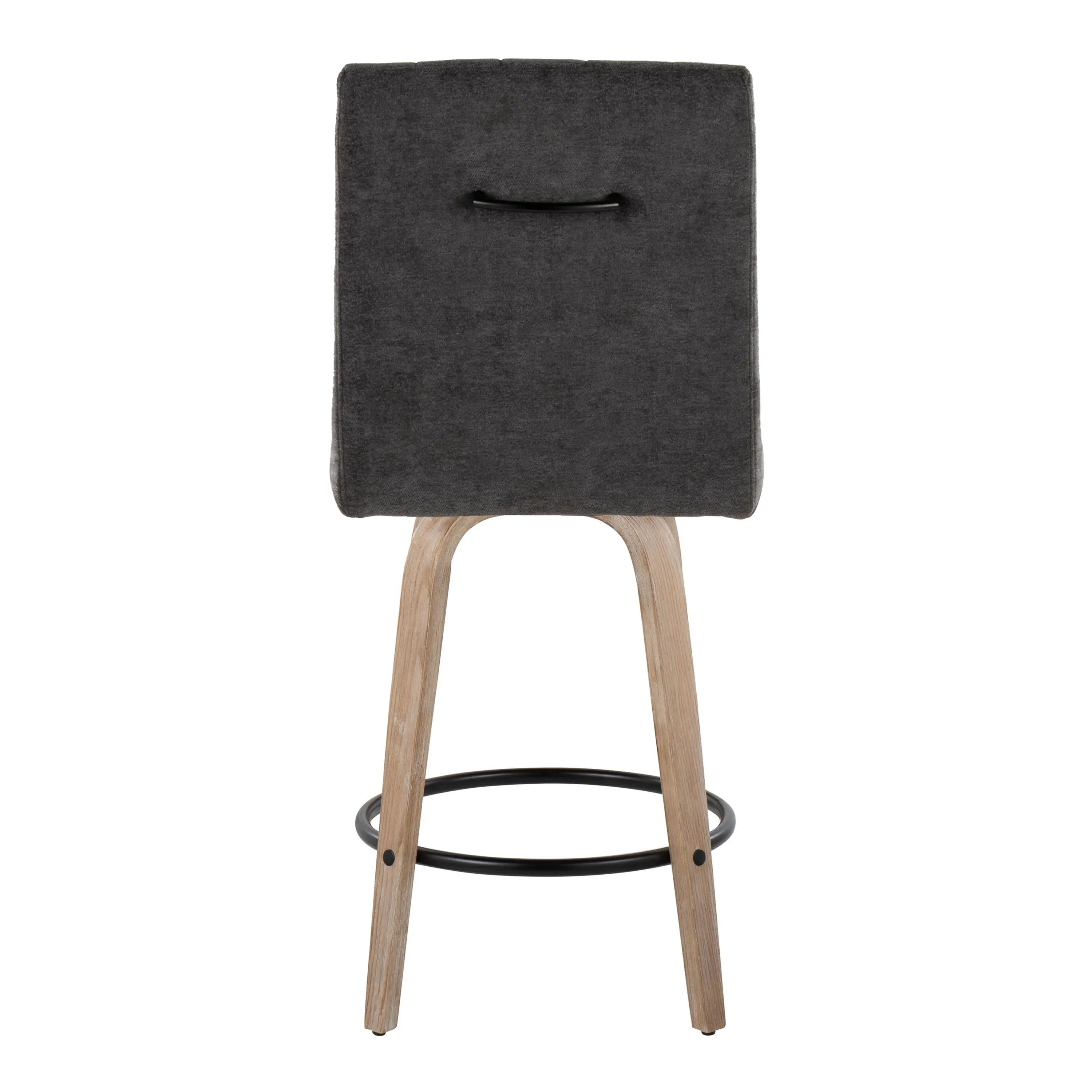 B26-HANKFB-GRTZQ2 WWBK2 Hank 26 Black and Whitewashed Swivel Counter Stools - Set of 2-7
