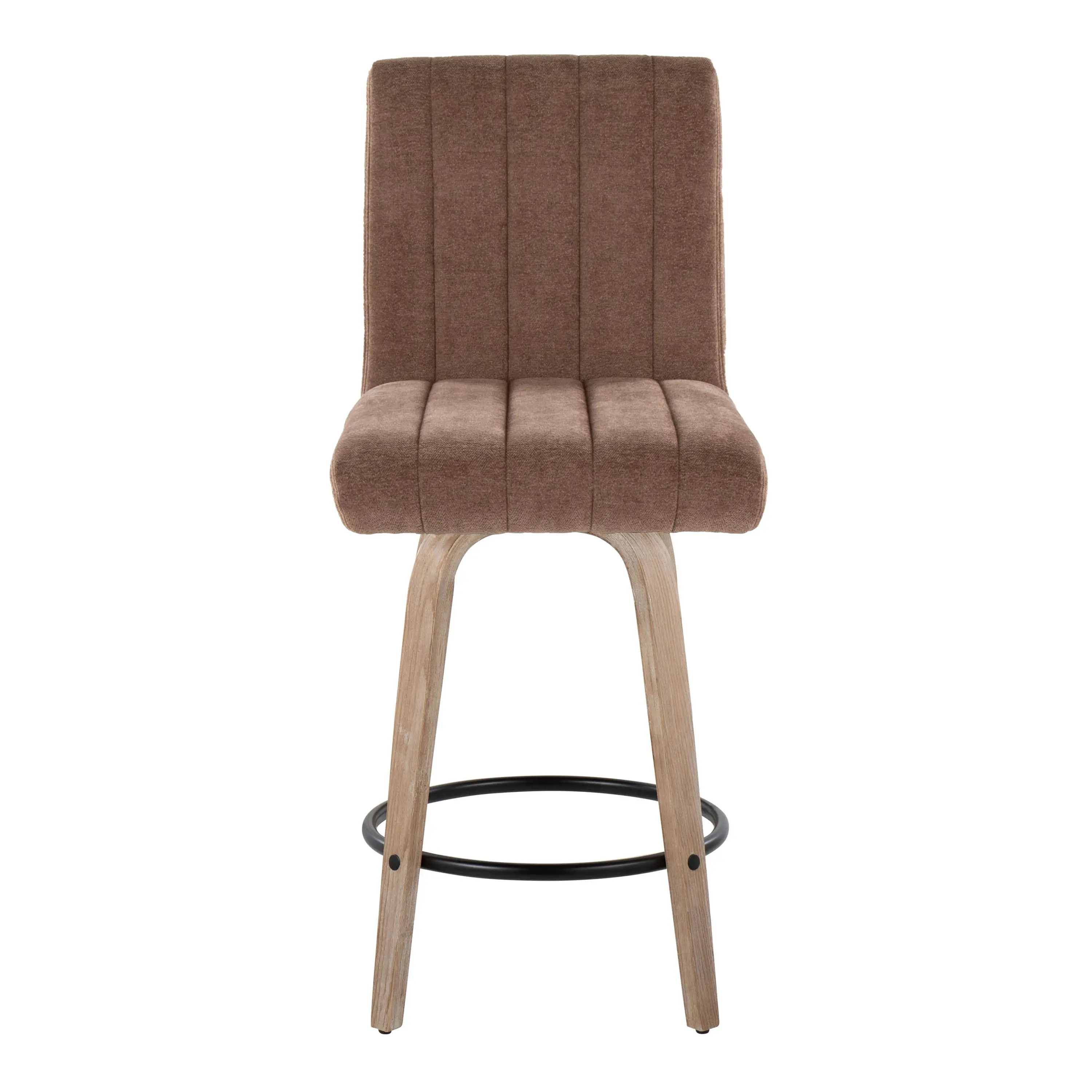 B26-HANKFB-GRTZQ2 WWBN2 Hank 26 Brown and Whitewashed Swivel Counter Stools - Set of 2-3