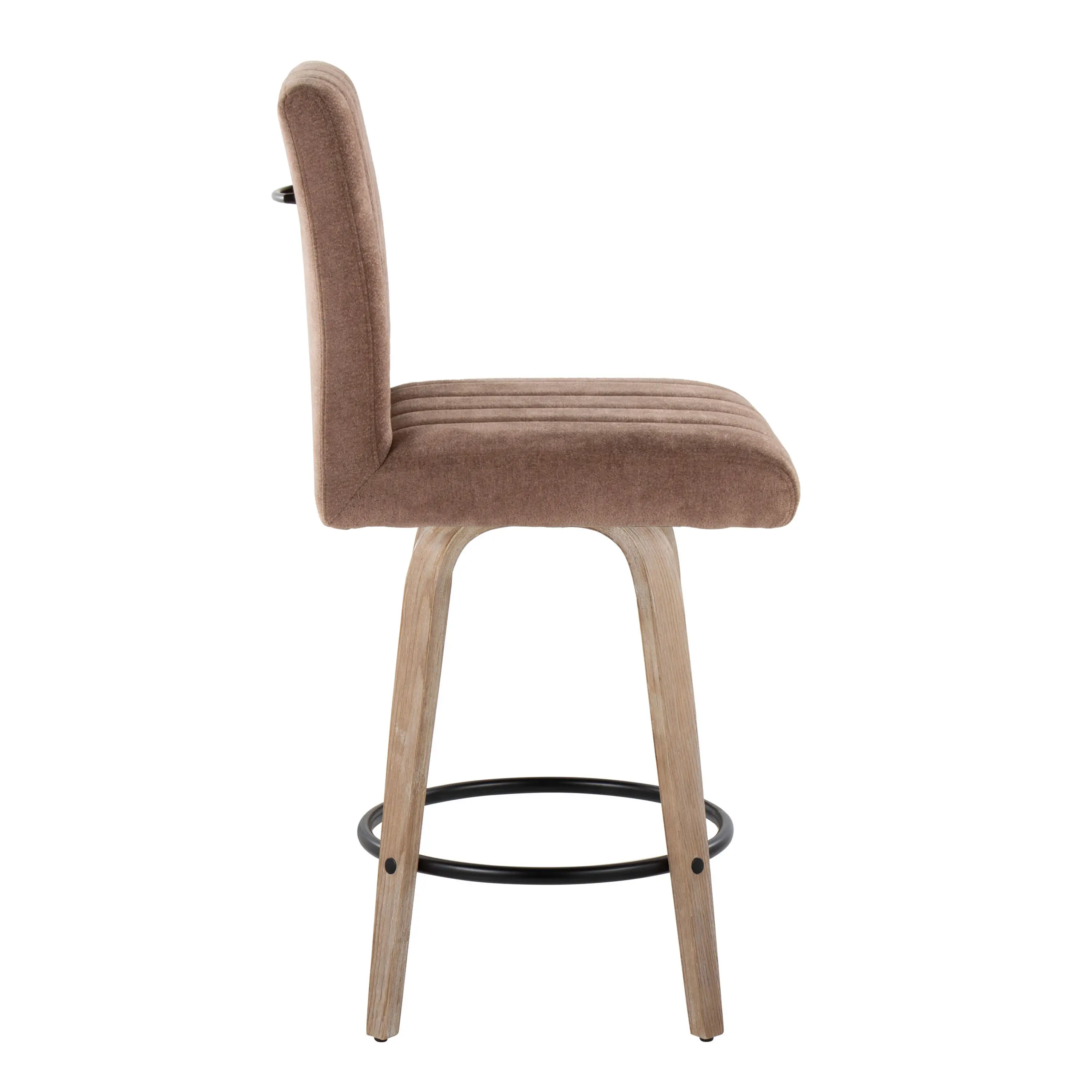 B26-HANKFB-GRTZQ2 WWBN2 Hank 26 Brown and Whitewashed Swivel Counter Stools - Set of 2-5