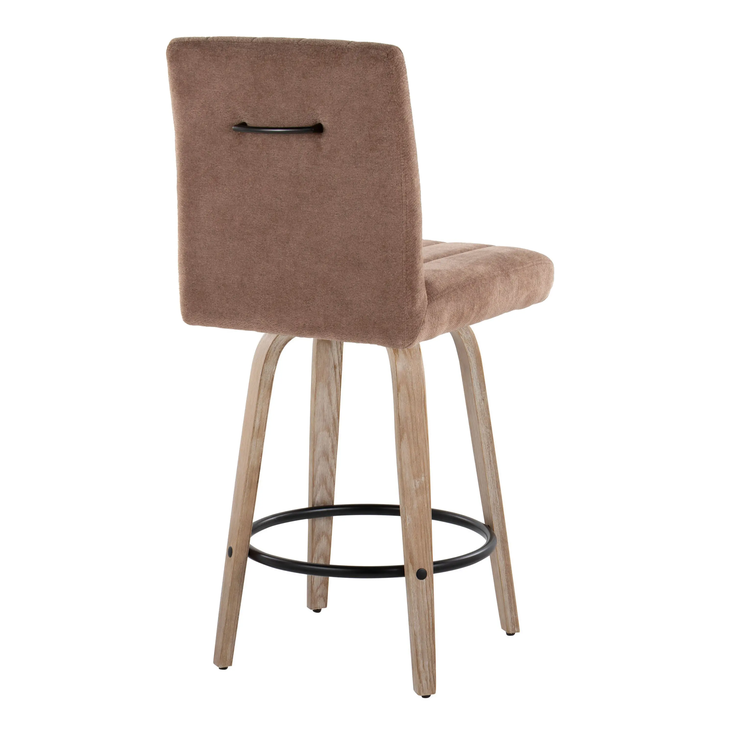 B26-HANKFB-GRTZQ2 WWBN2 Hank 26 Brown and Whitewashed Swivel Counter Stools - Set of 2-6