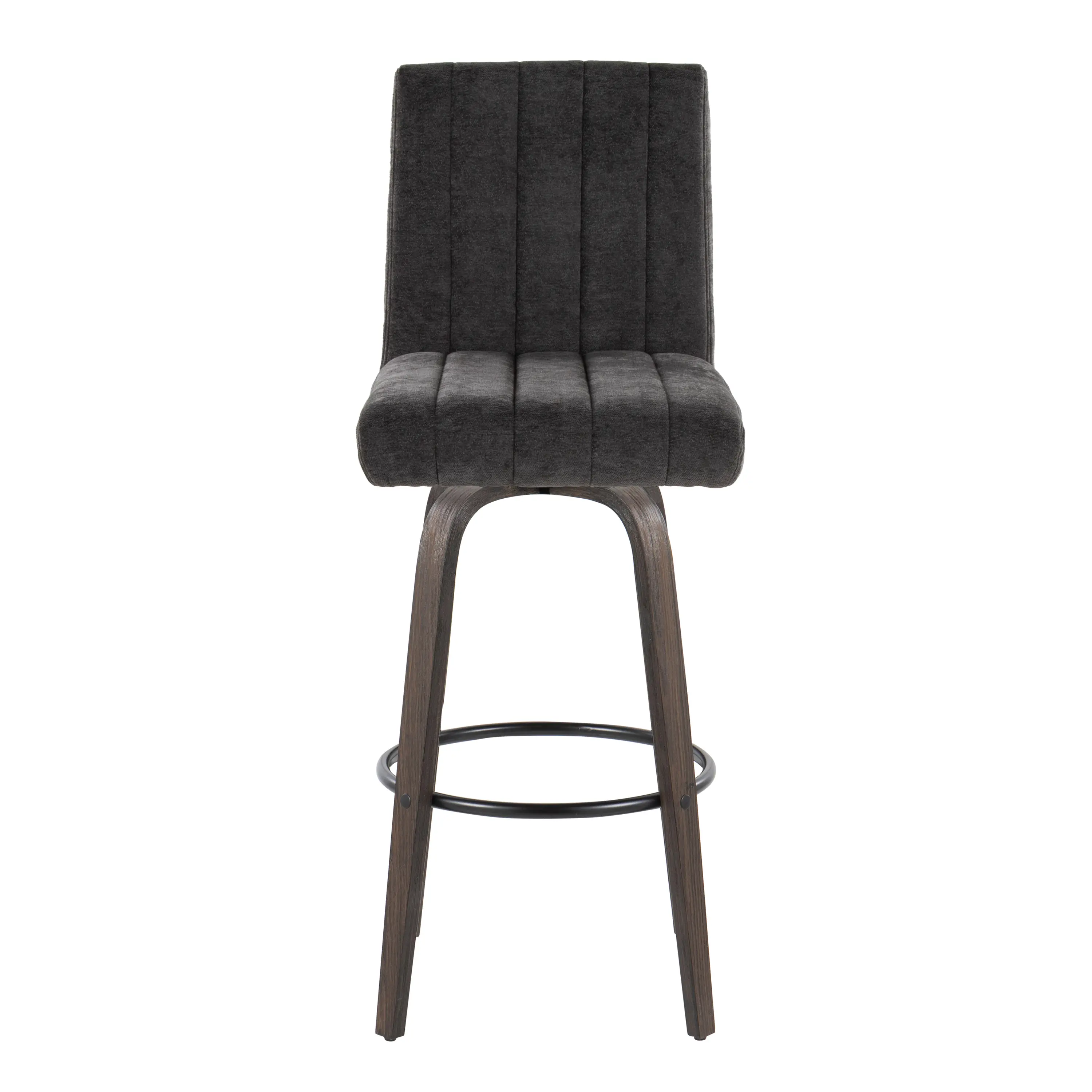 B30-HANKFB-GRTZQ2 BNBK2 Hank 30 Black and Brown Swivel Barstools - Set of 2-3