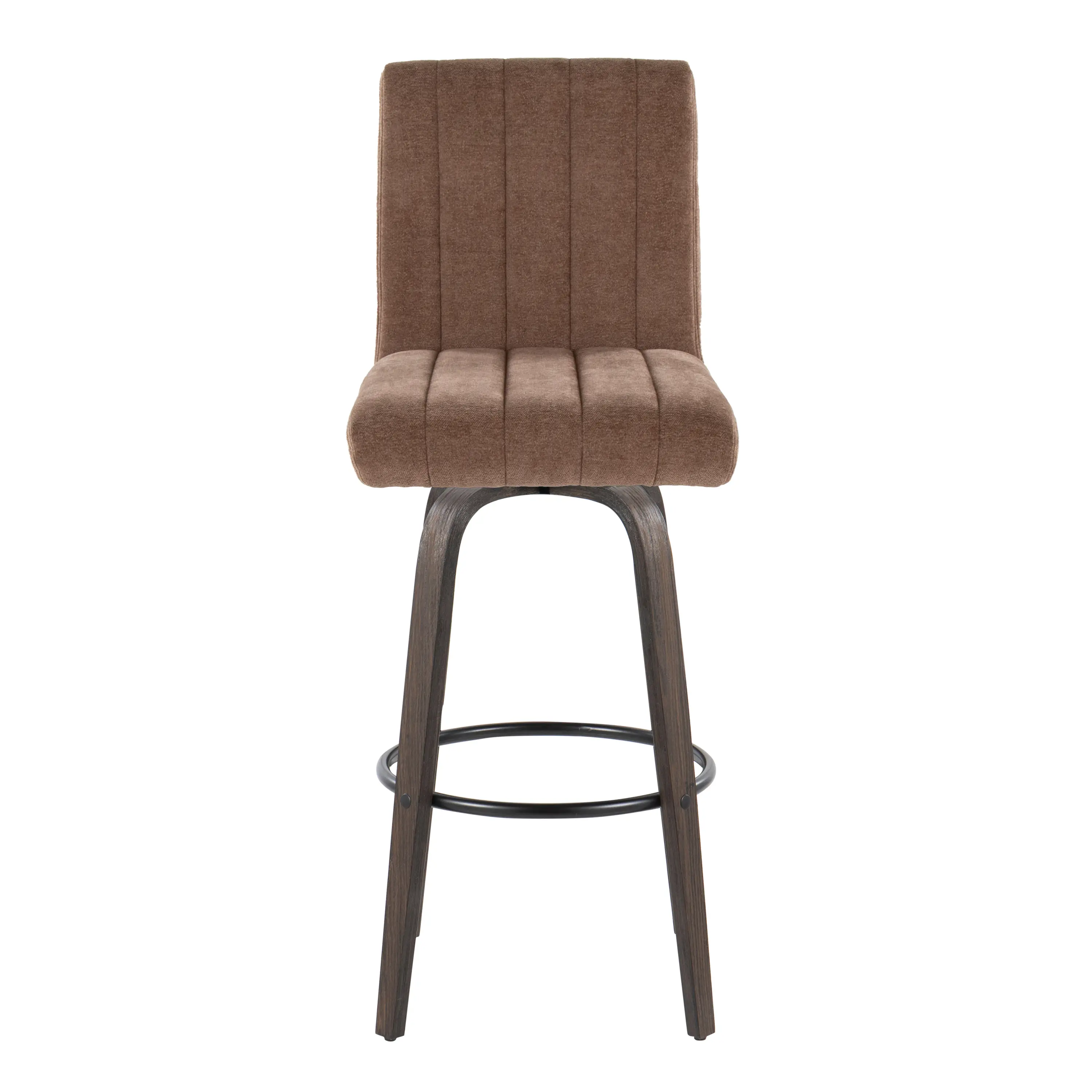 B30-HANKFB-GRTZQ2 BNBN2 Hank 30 Brown and Walnut Swivel Barstools - Set of 2-3