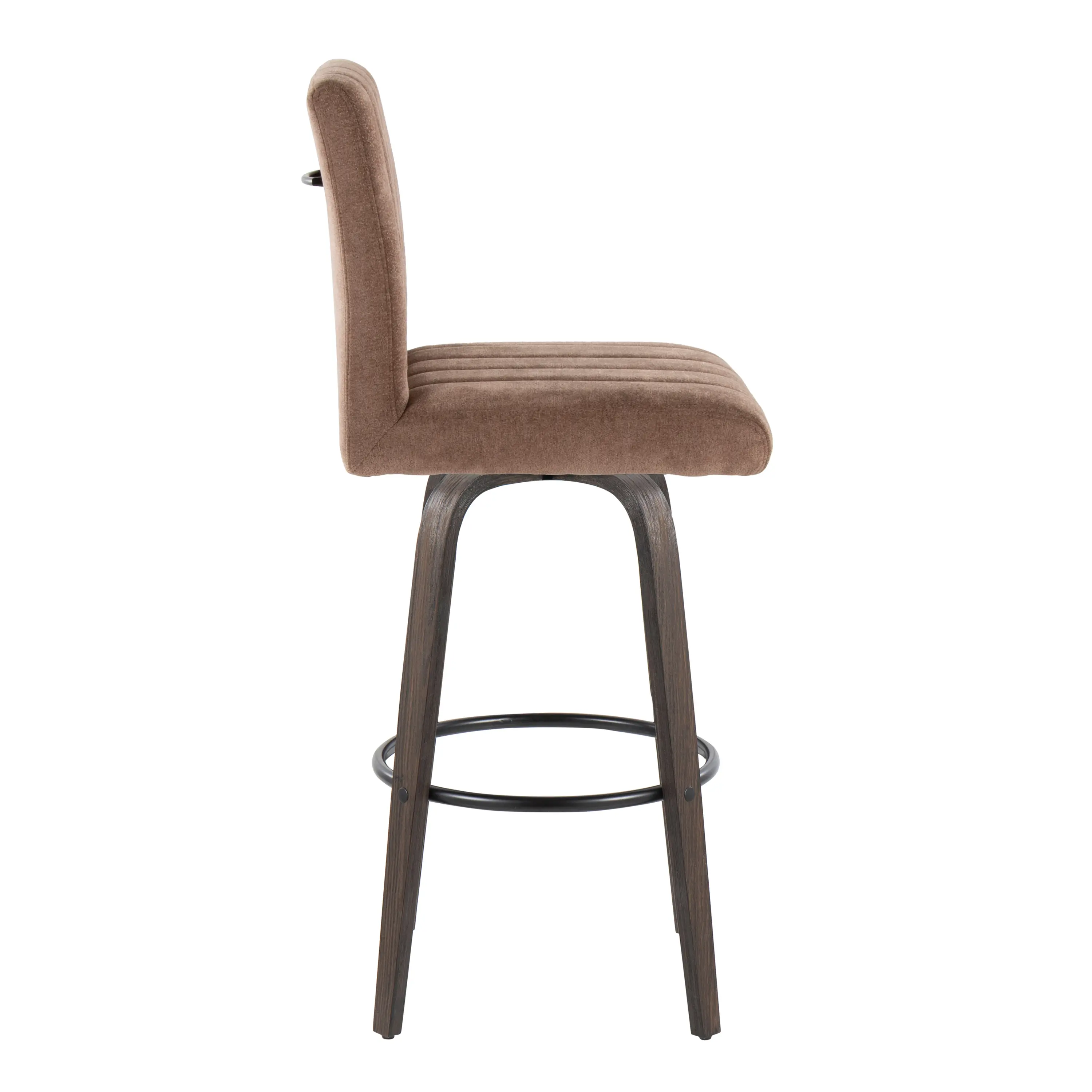 B30-HANKFB-GRTZQ2 BNBN2 Hank 30 Brown and Walnut Swivel Barstools - Set of 2-5