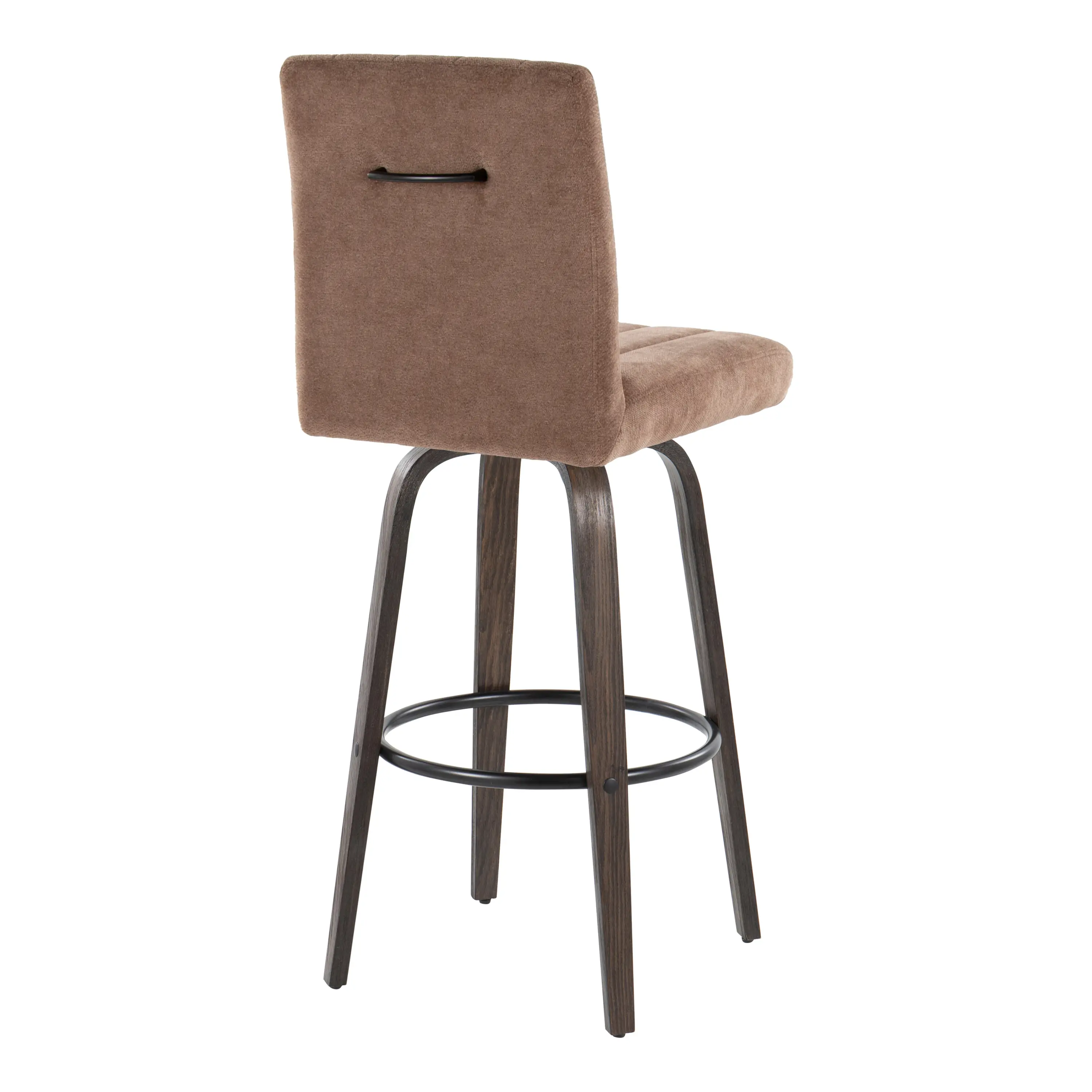 B30-HANKFB-GRTZQ2 BNBN2 Hank 30 Brown and Walnut Swivel Barstools - Set of 2-6