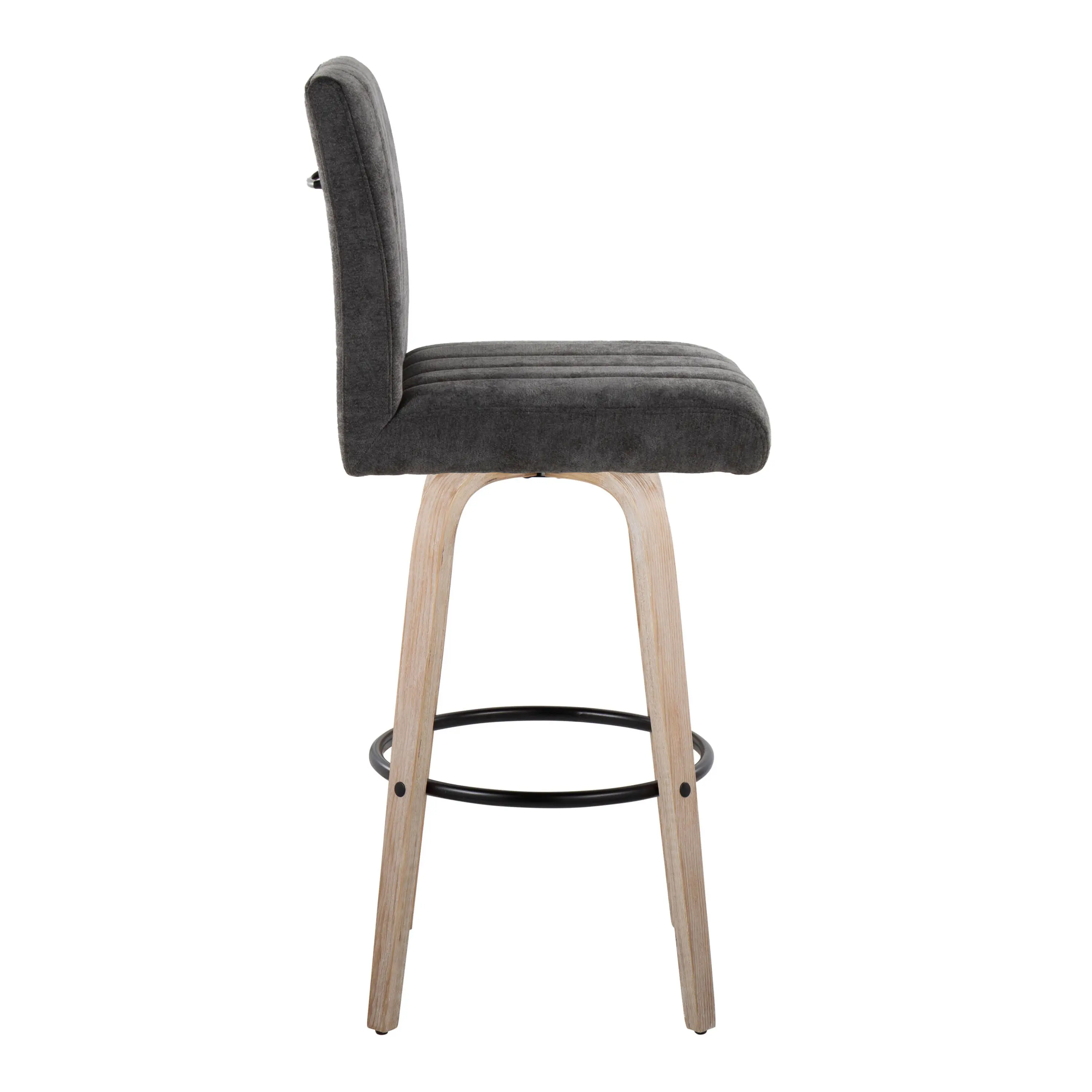 B30-HANKFB-GRTZQ2 WWBK2 Hank 30 Black and Whitewashed Swivel Barstools - Set of 2-5