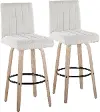 B30-HANKFB-GRTZQ2 WWLGY2 Hank 30 Light Gray and Whitewashed Swivel Barstools - Set of 2