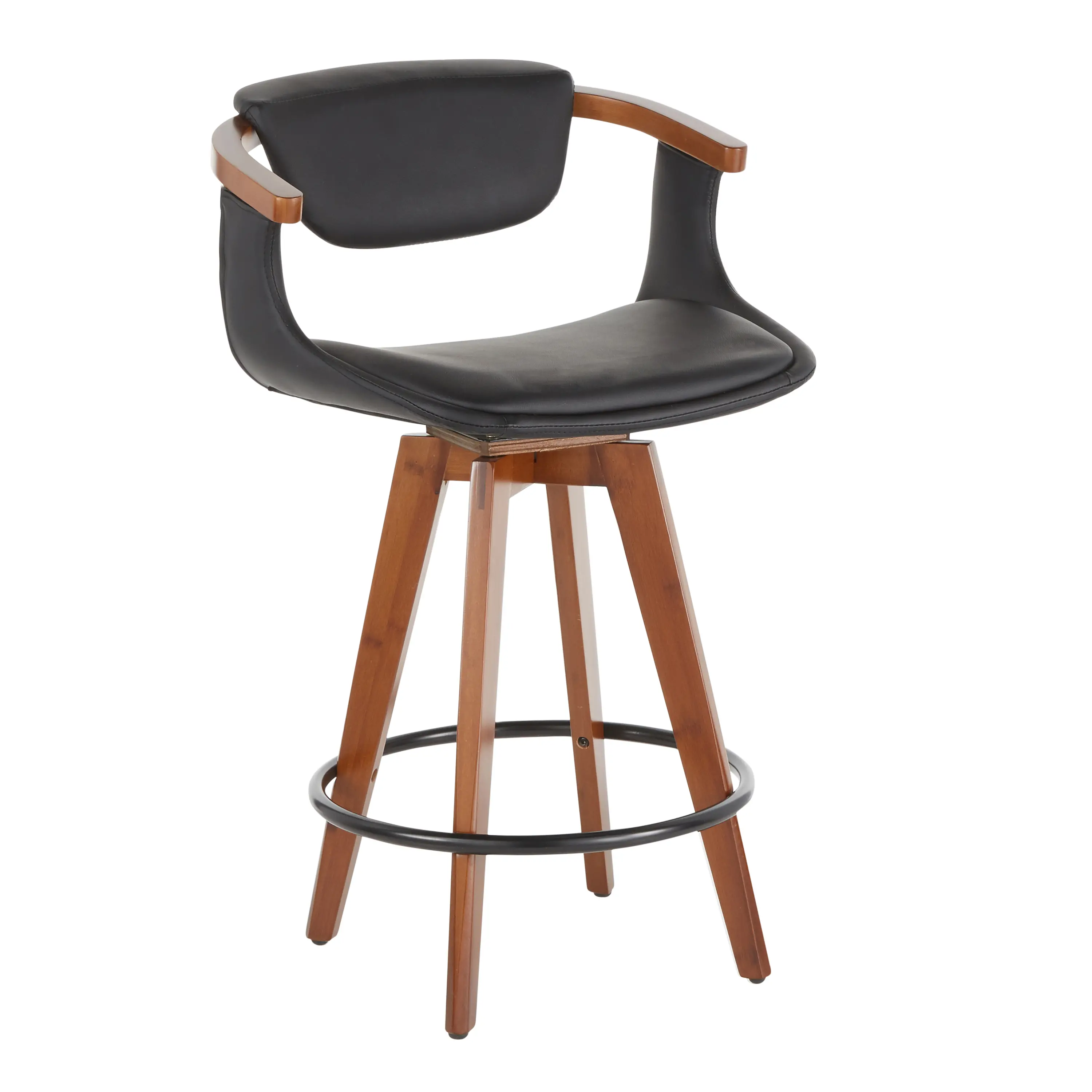 B26-ORACLE WLBK Oracle Black and Brown Counter Height Stool-1