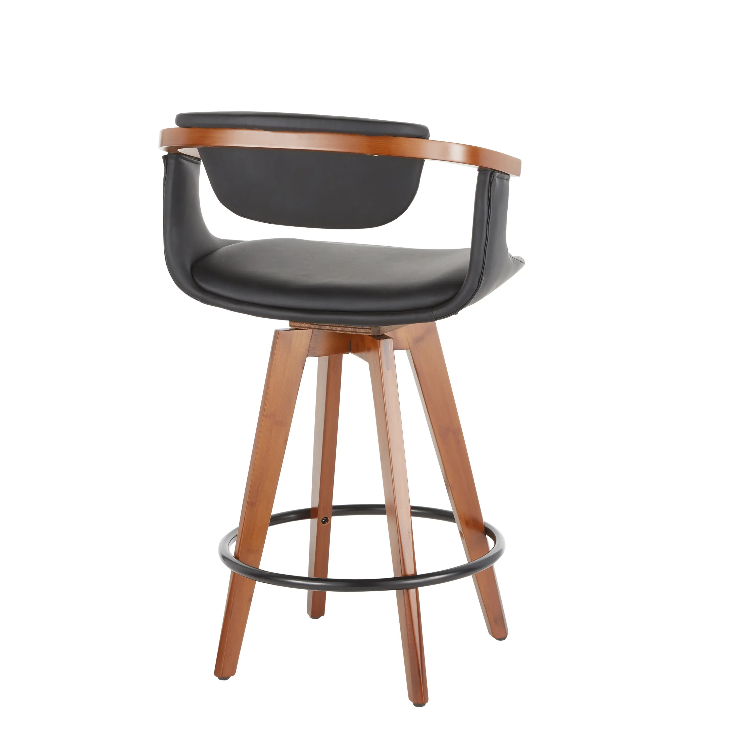 B26-ORACLE WLBK Oracle Black and Brown Counter Height Stool-5