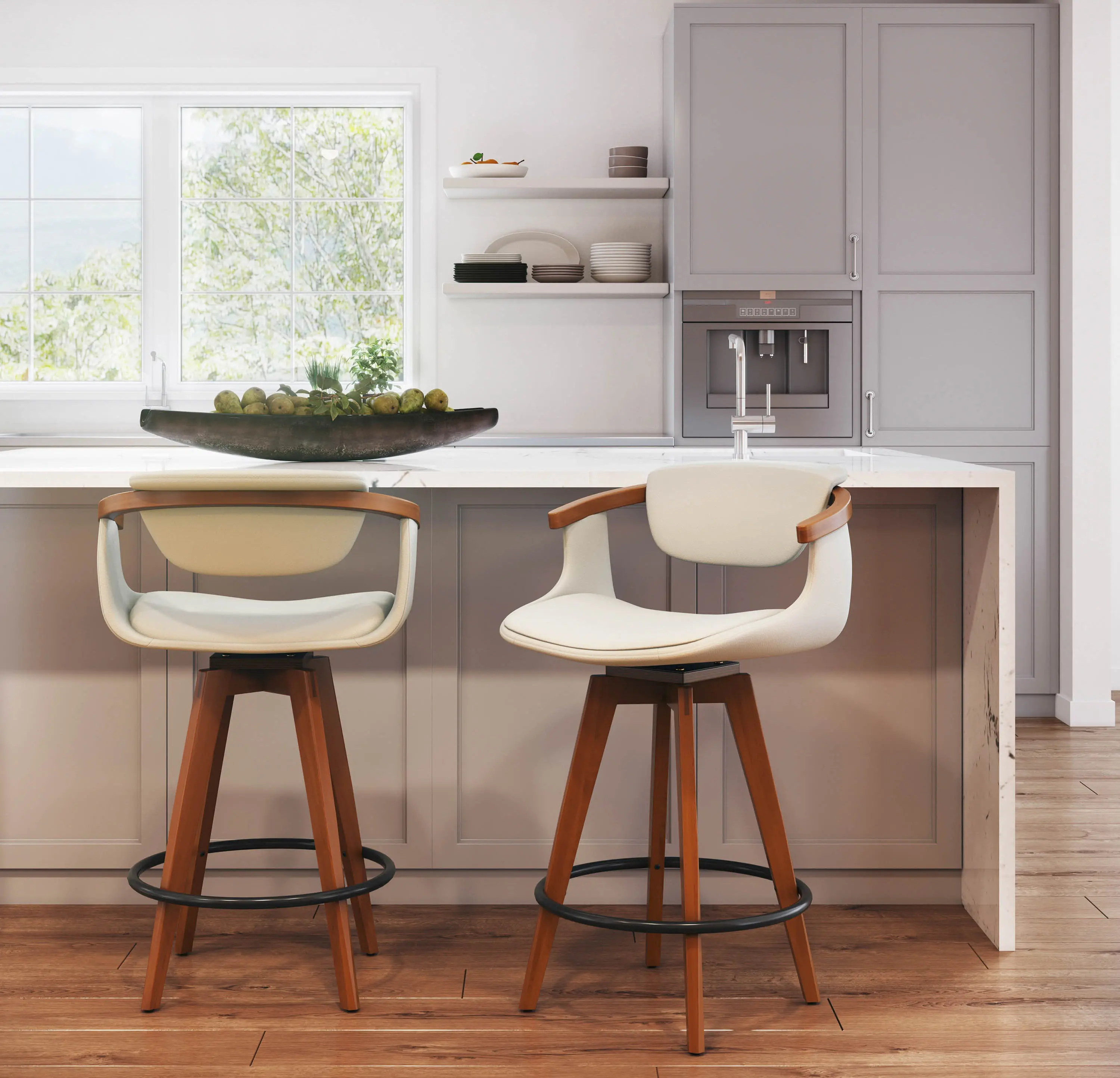 B26-ORACLE WLCR Oracle Cream and Brown Counter Height Stool-2