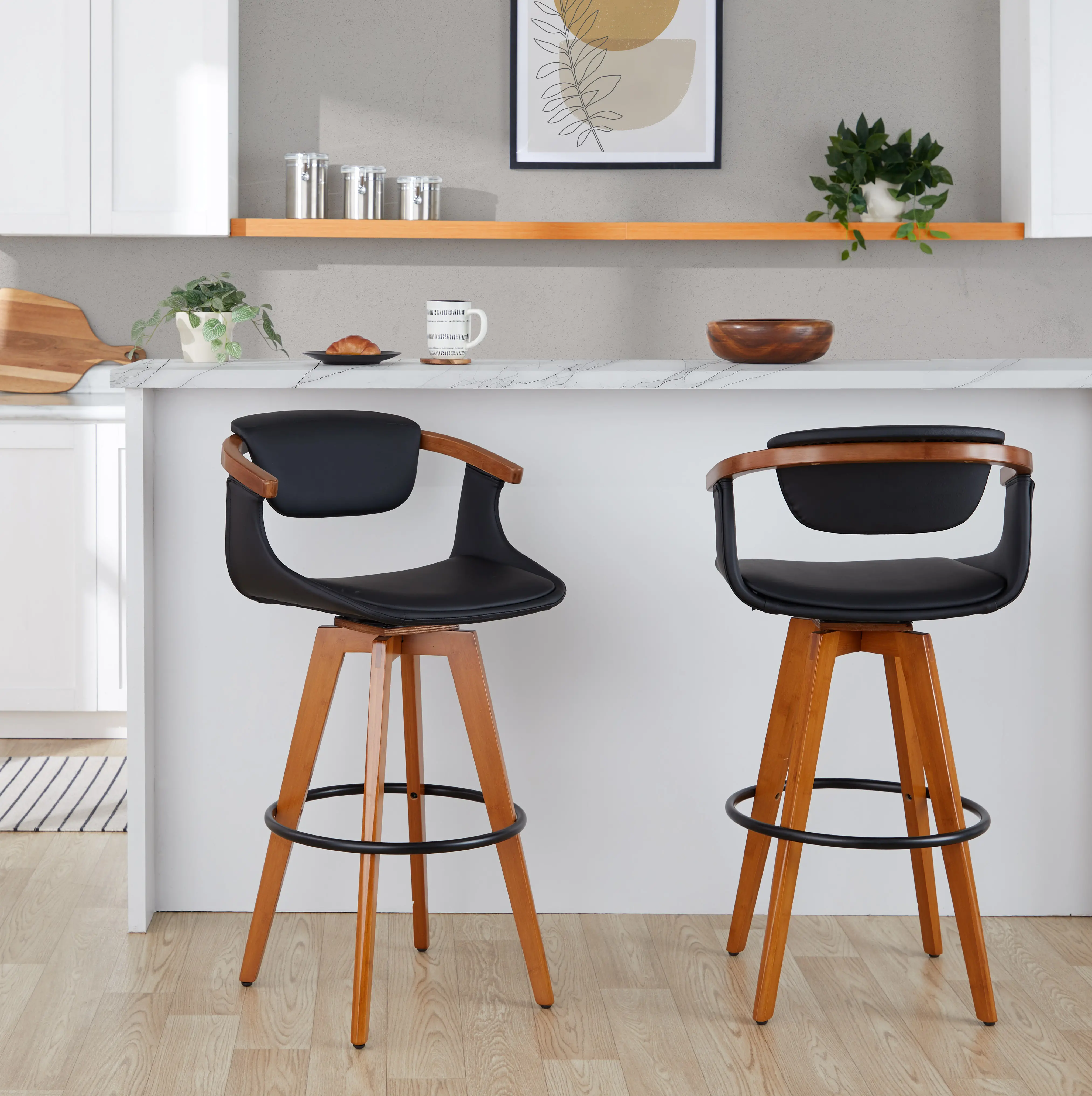 B30-ORACLEPU WLBK Oracle Black and Brown Barstool-2