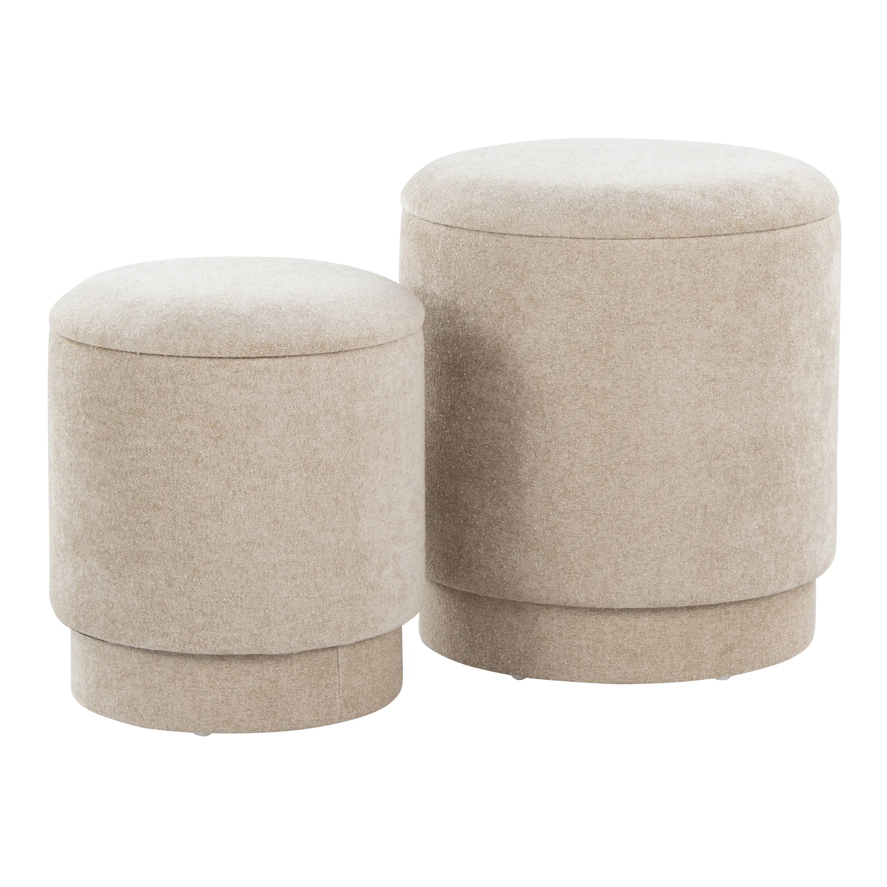 OT2-MARLAUP BG Marla Beige Upholstered Ottoman Set-1