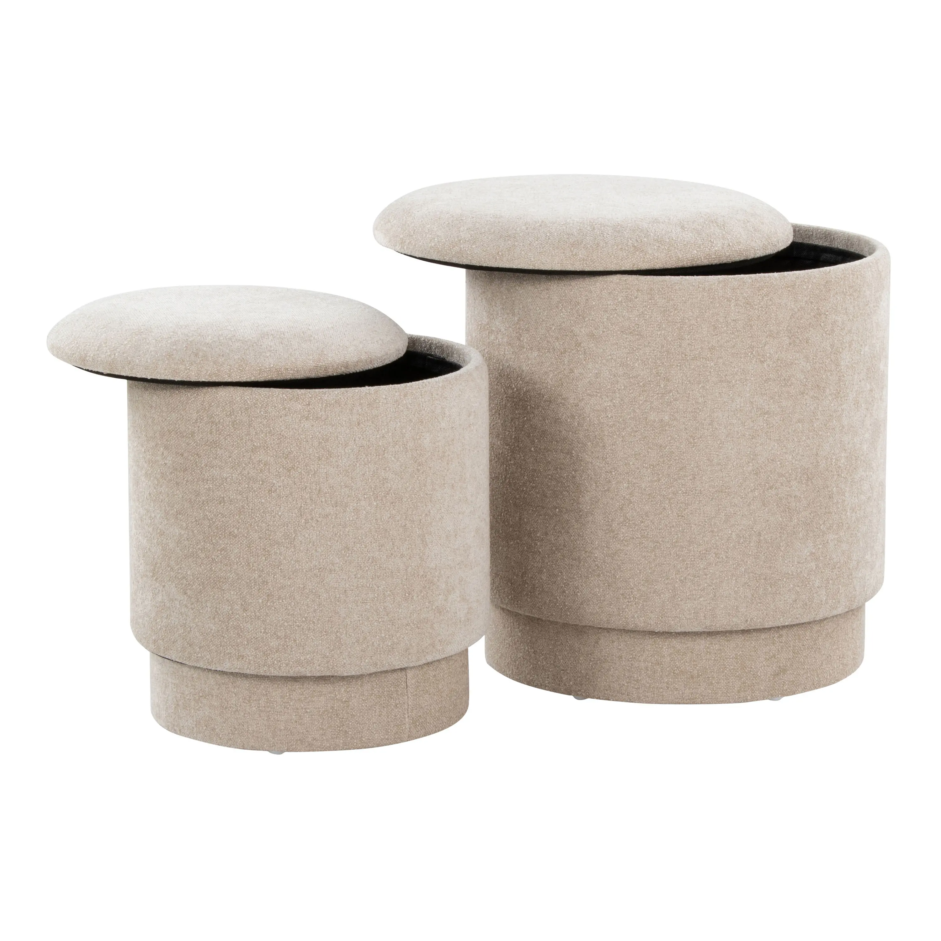OT2-MARLAUP BG Marla Beige Upholstered Ottoman Set-4
