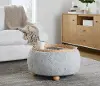 OT-TRAYPOUF NALGY Tray Gray Pouf Storage Ottoman
