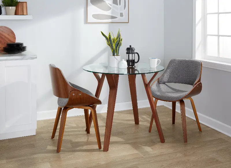 Folia Round Fabrico 3 Piece Dining Set