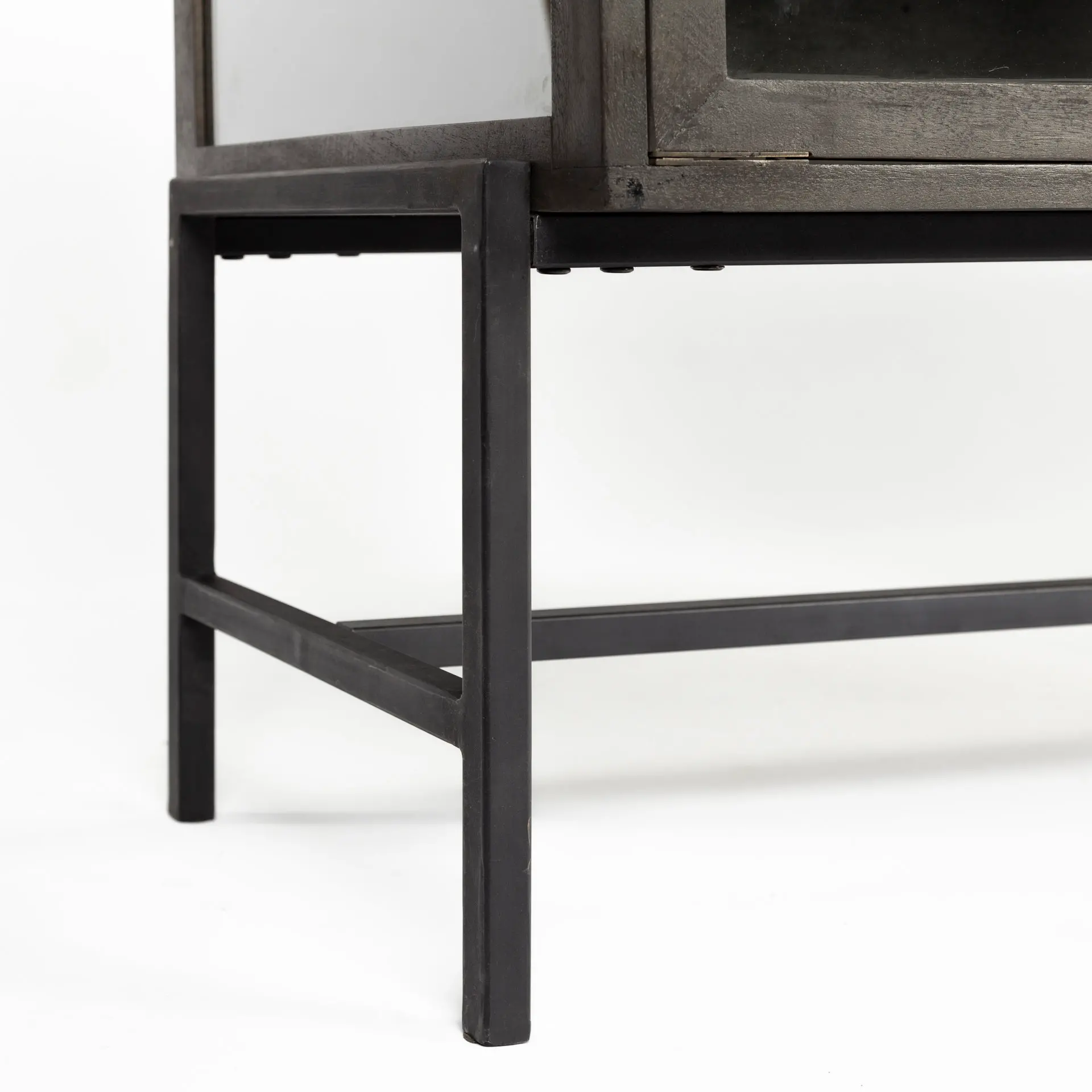 Arelius Black-Brown Glass Door Accent Cabinet-11