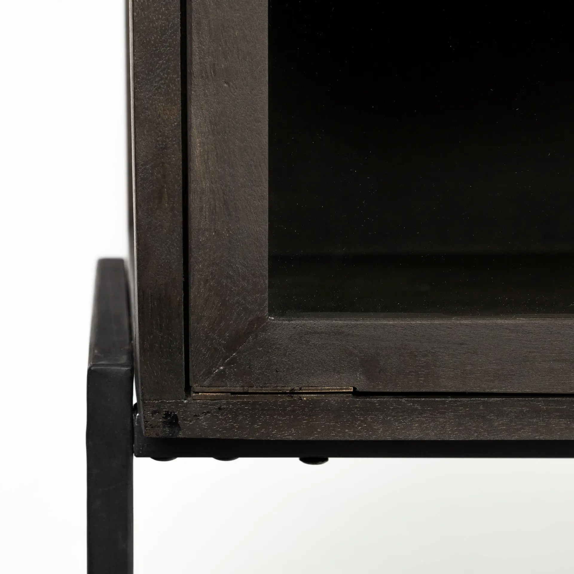 Arelius Black-Brown Glass Door Accent Cabinet-12