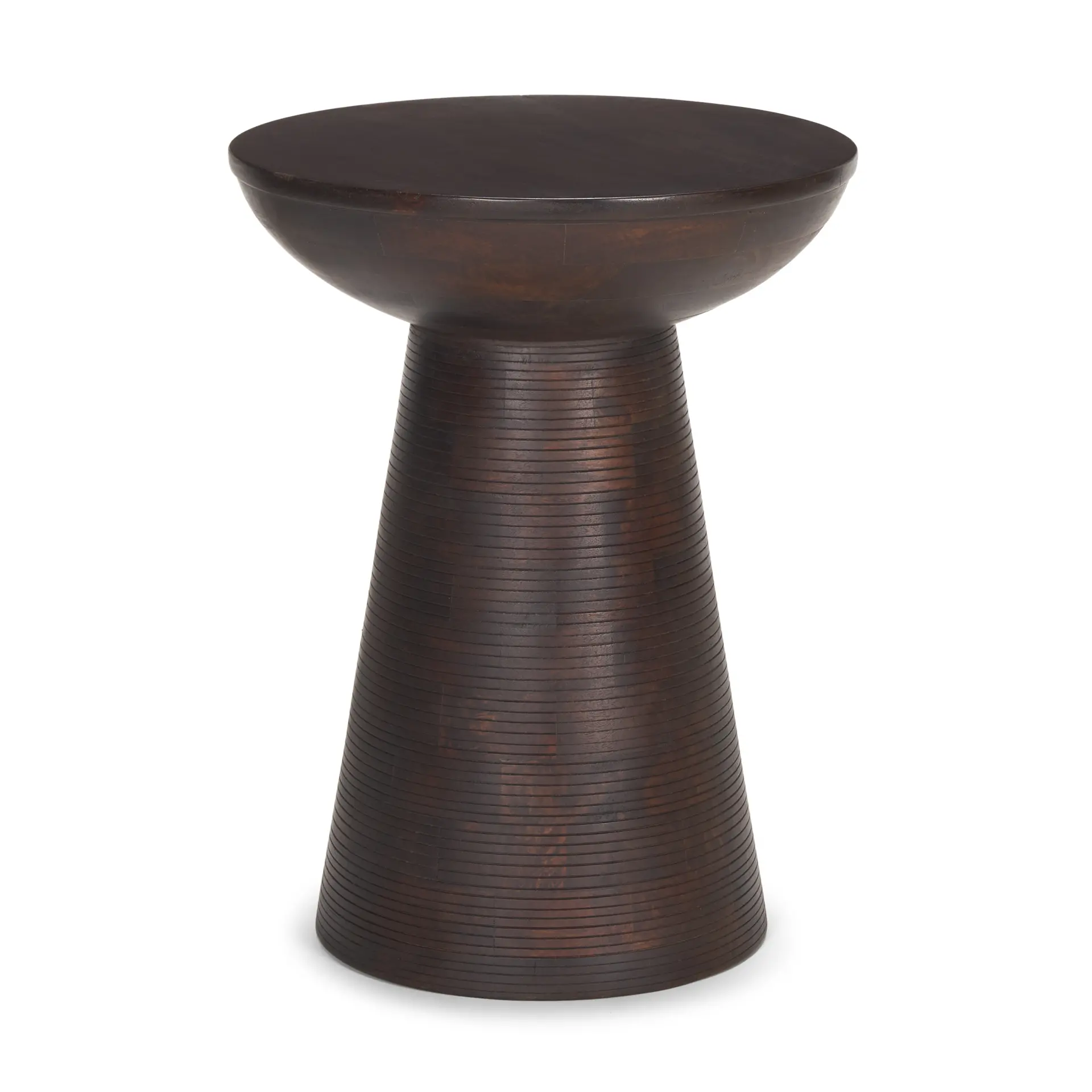 Novell Dark Wood Pedestal Accent Table-1
