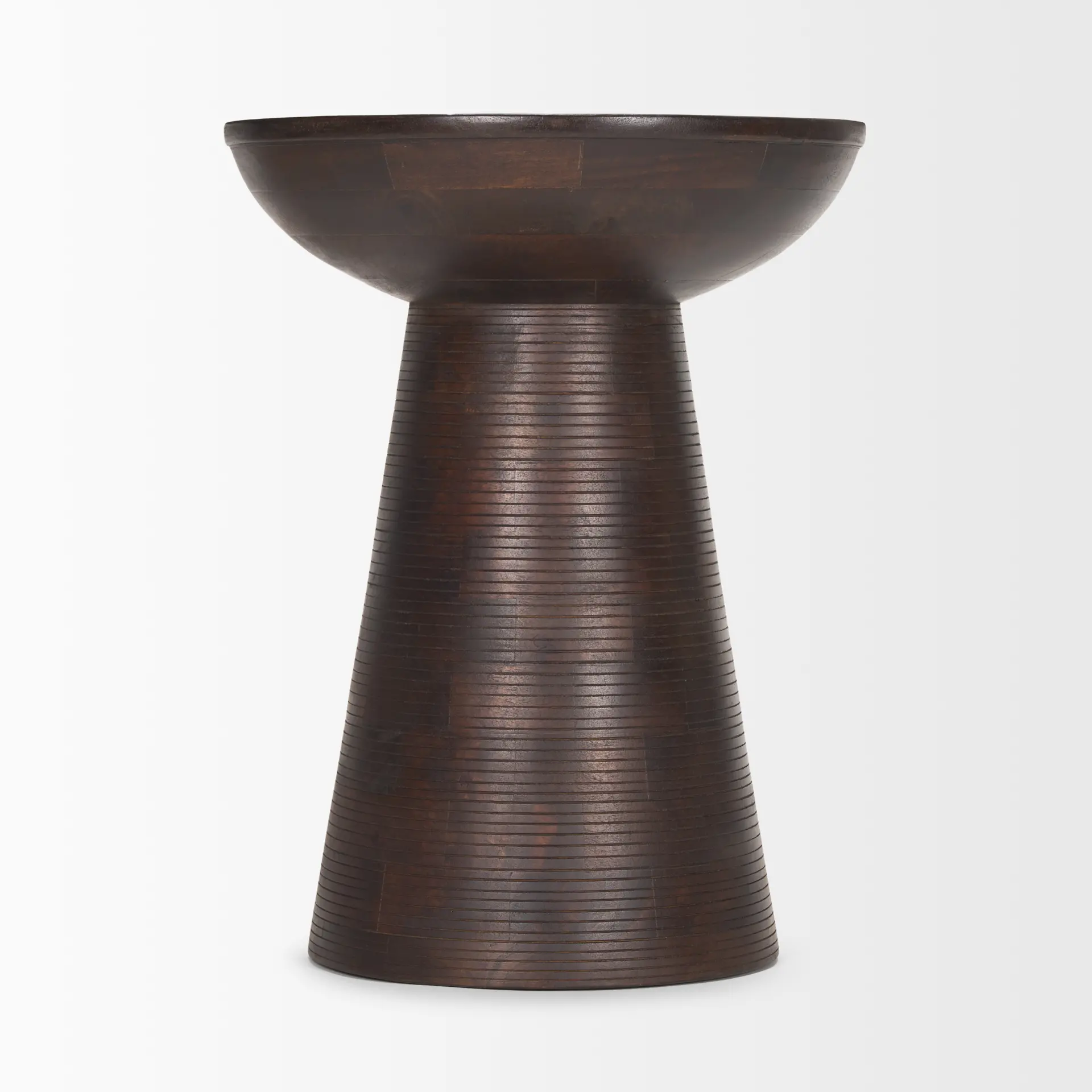 Novell Dark Wood Pedestal Accent Table-3